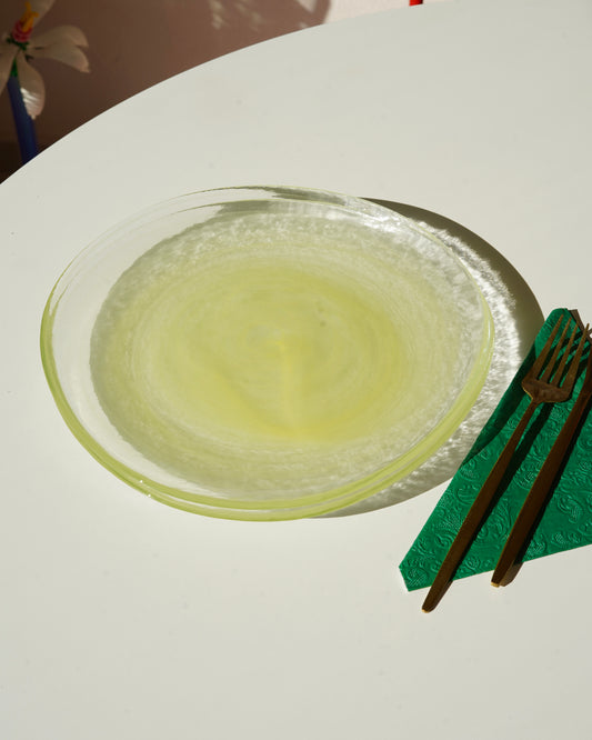uçuk sarı şeffaf 28 cm tabak 4 adet