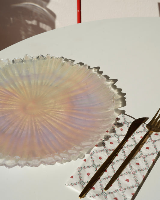 pembe yanar dönerli 33 cm tabak 6 kişilik