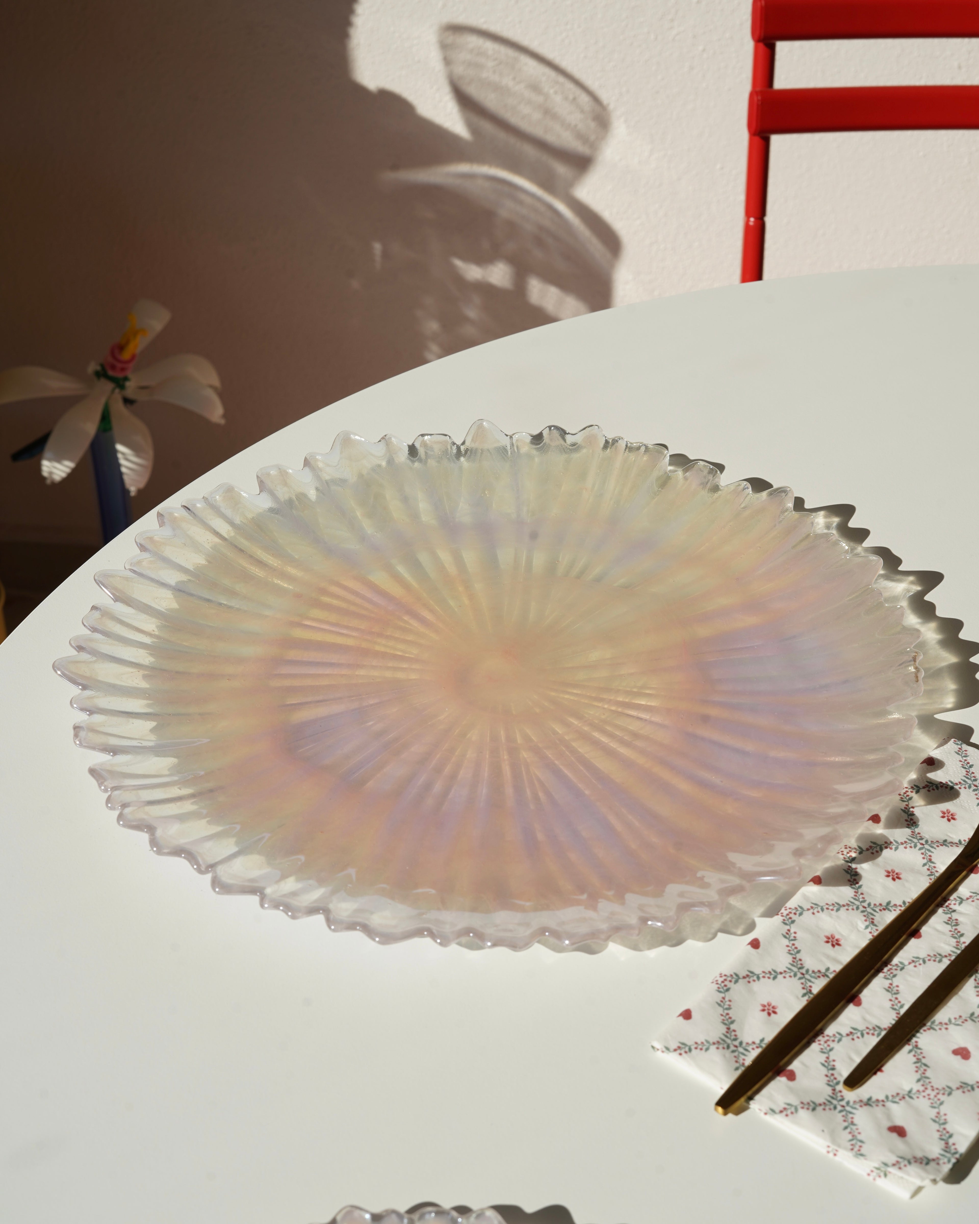 pembe yanar dönerli 33 cm tabak 6 kişilik