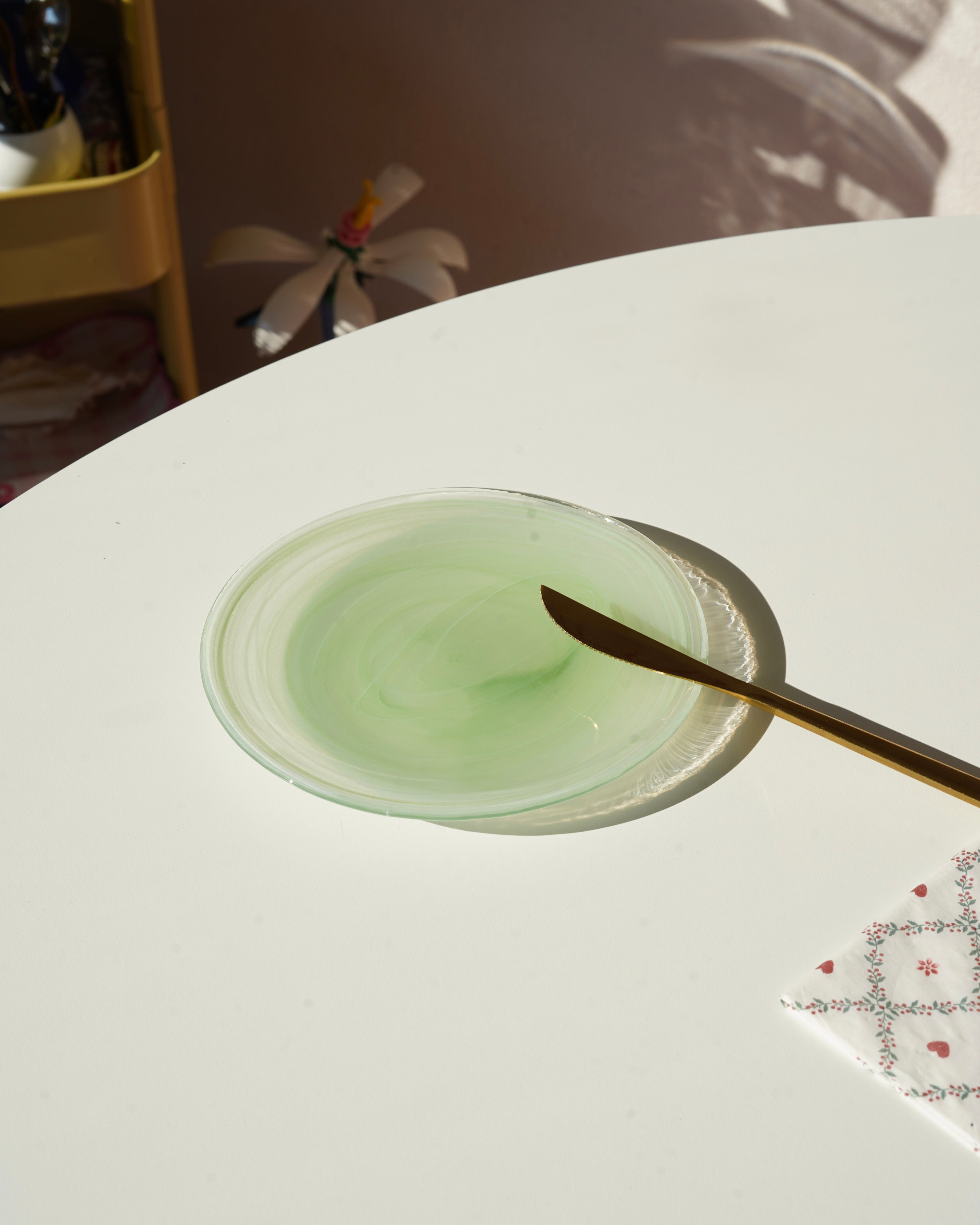 fıstık yeşili mini tatlı tabağı 6 adet