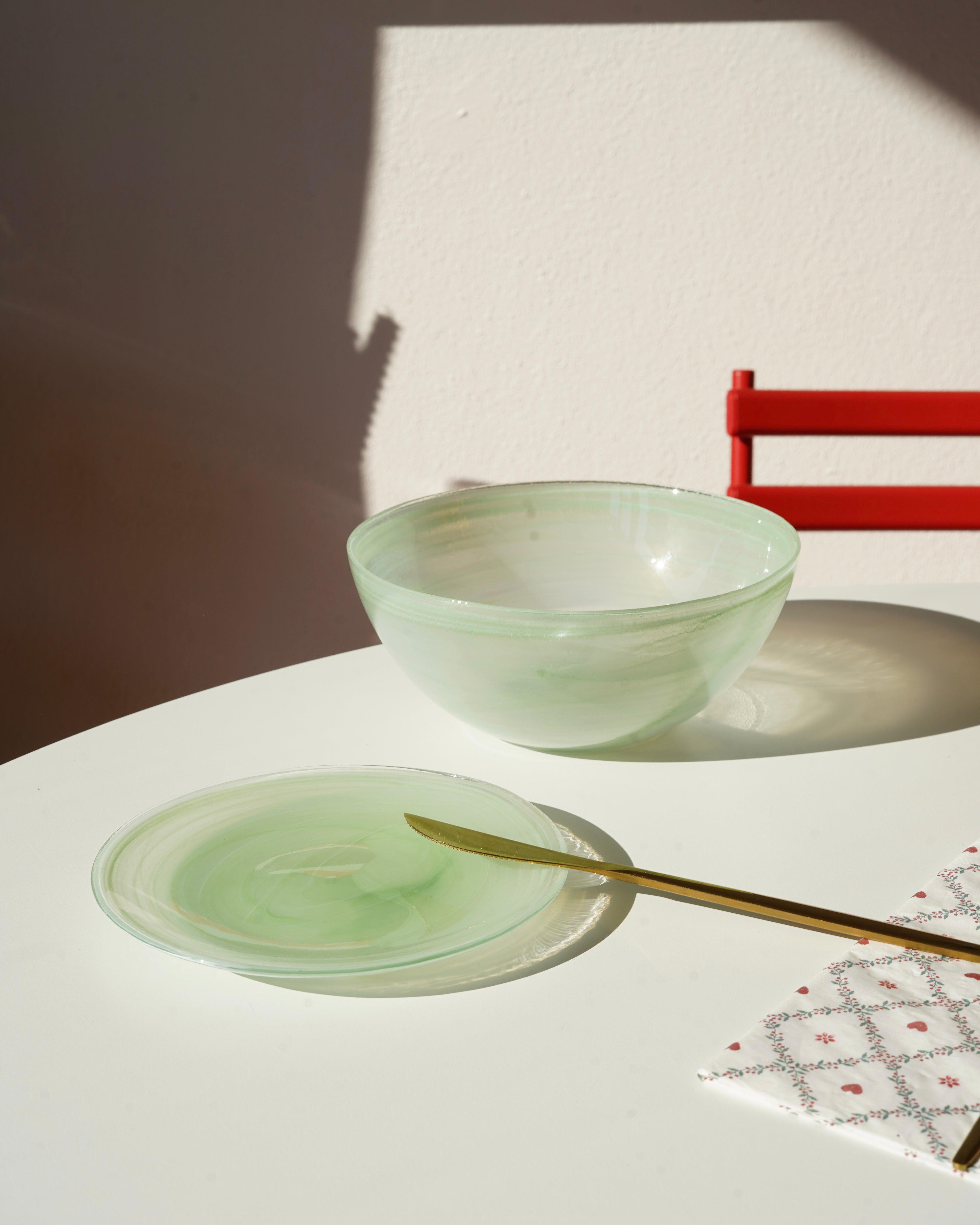 fıstık yeşili mini tatlı tabağı 6 adet