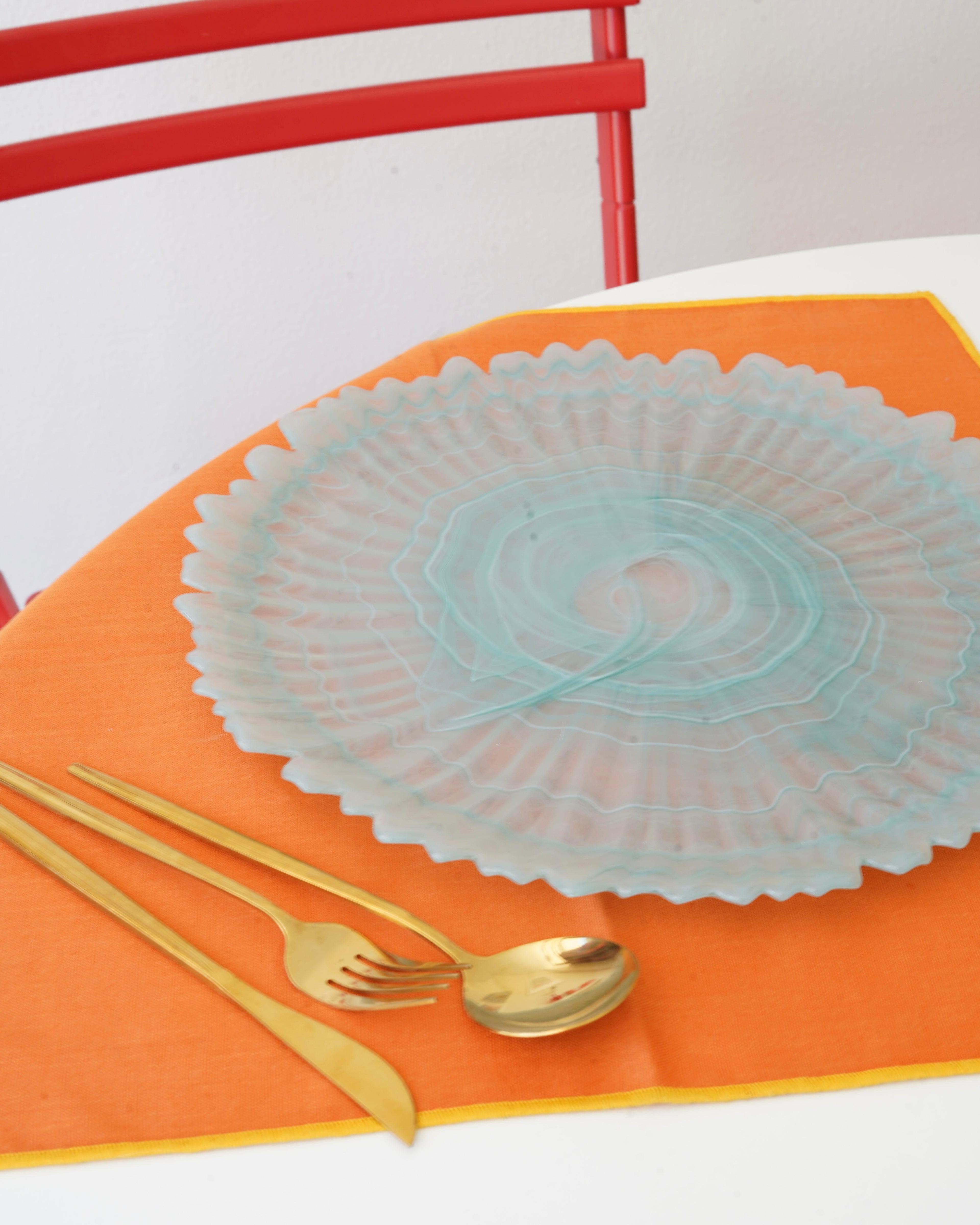 Yeşil tırtıklı 33 cm tabak