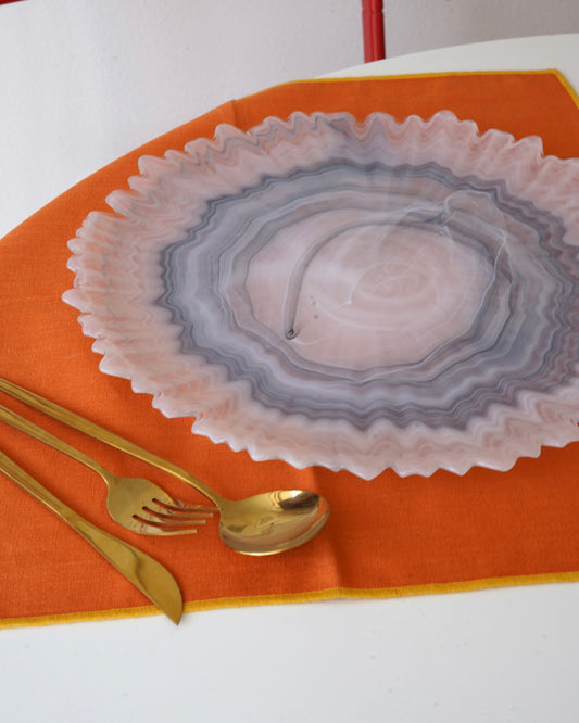 gri tırtıklı 33 cm tabak 6 kişilik