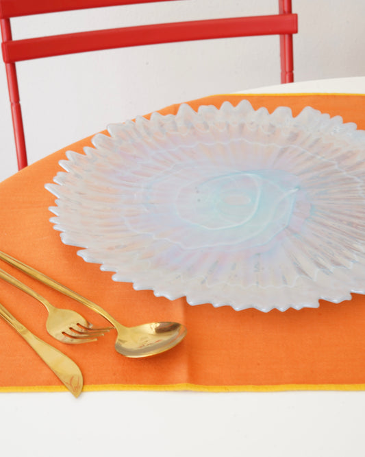 renkli mavi tırtıklı 33 cm tabak 6 kişilik