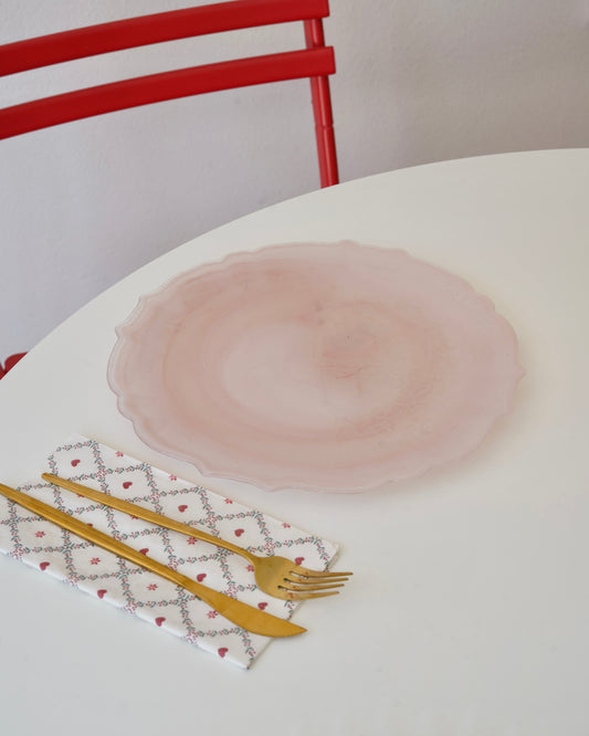 pembe 28 cm servis tabağı 6 kişilik
