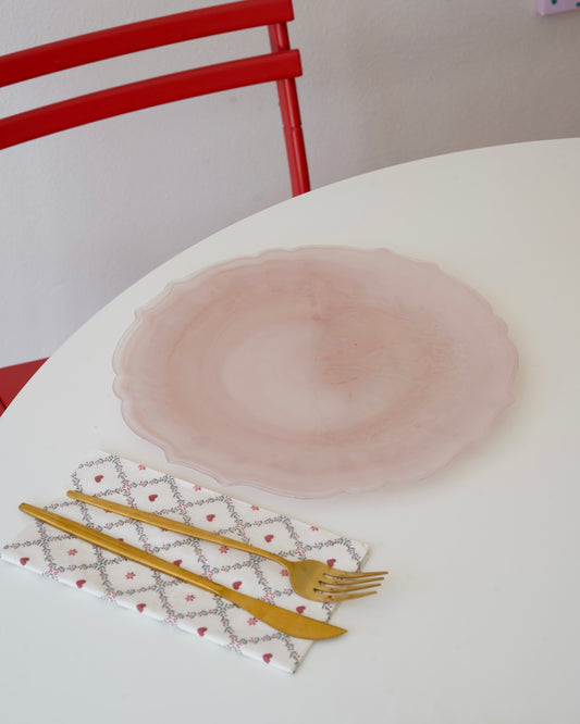 pembe 28 cm servis tabağı 6 kişilik
