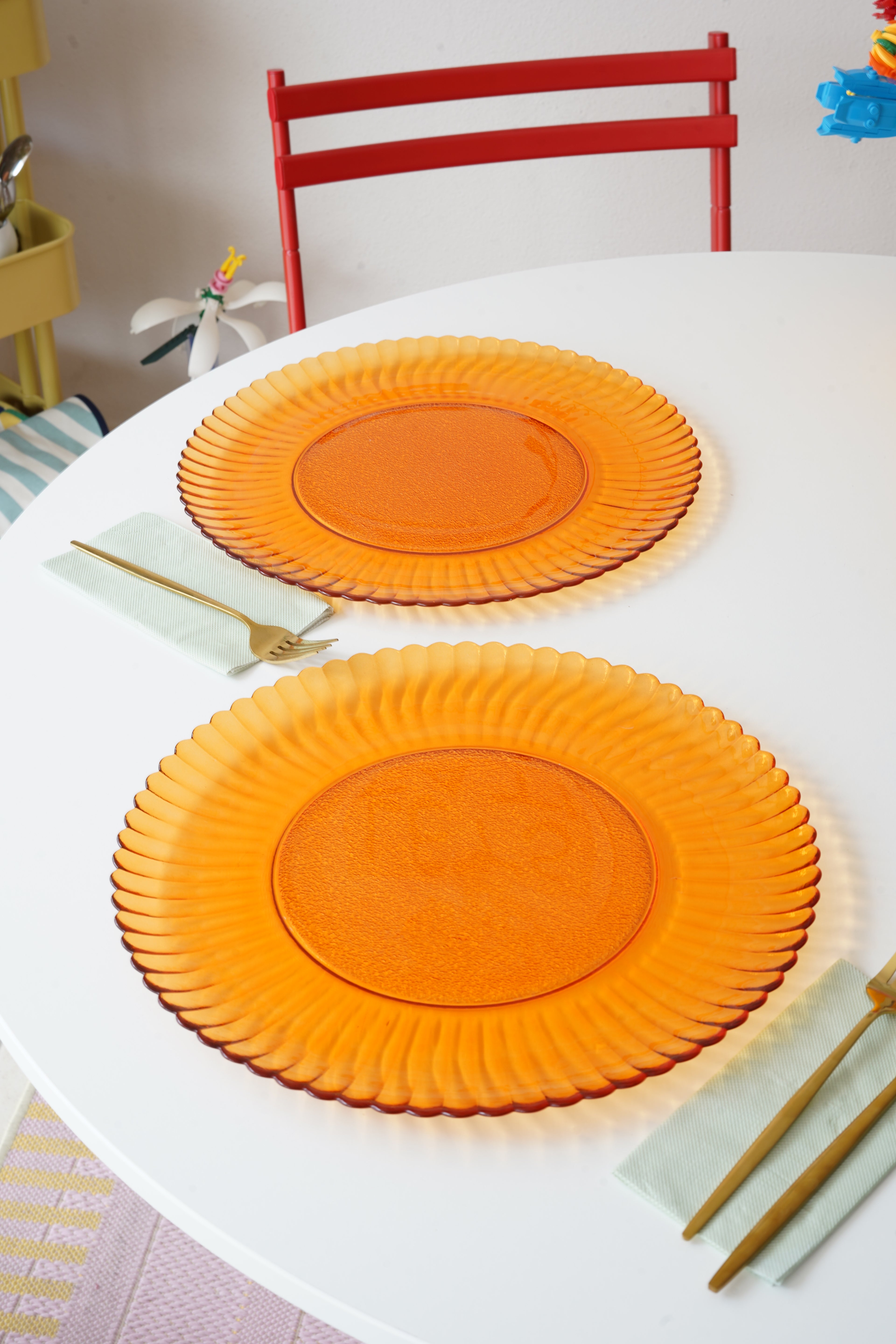 turuncu papatya 33 cm 2li set