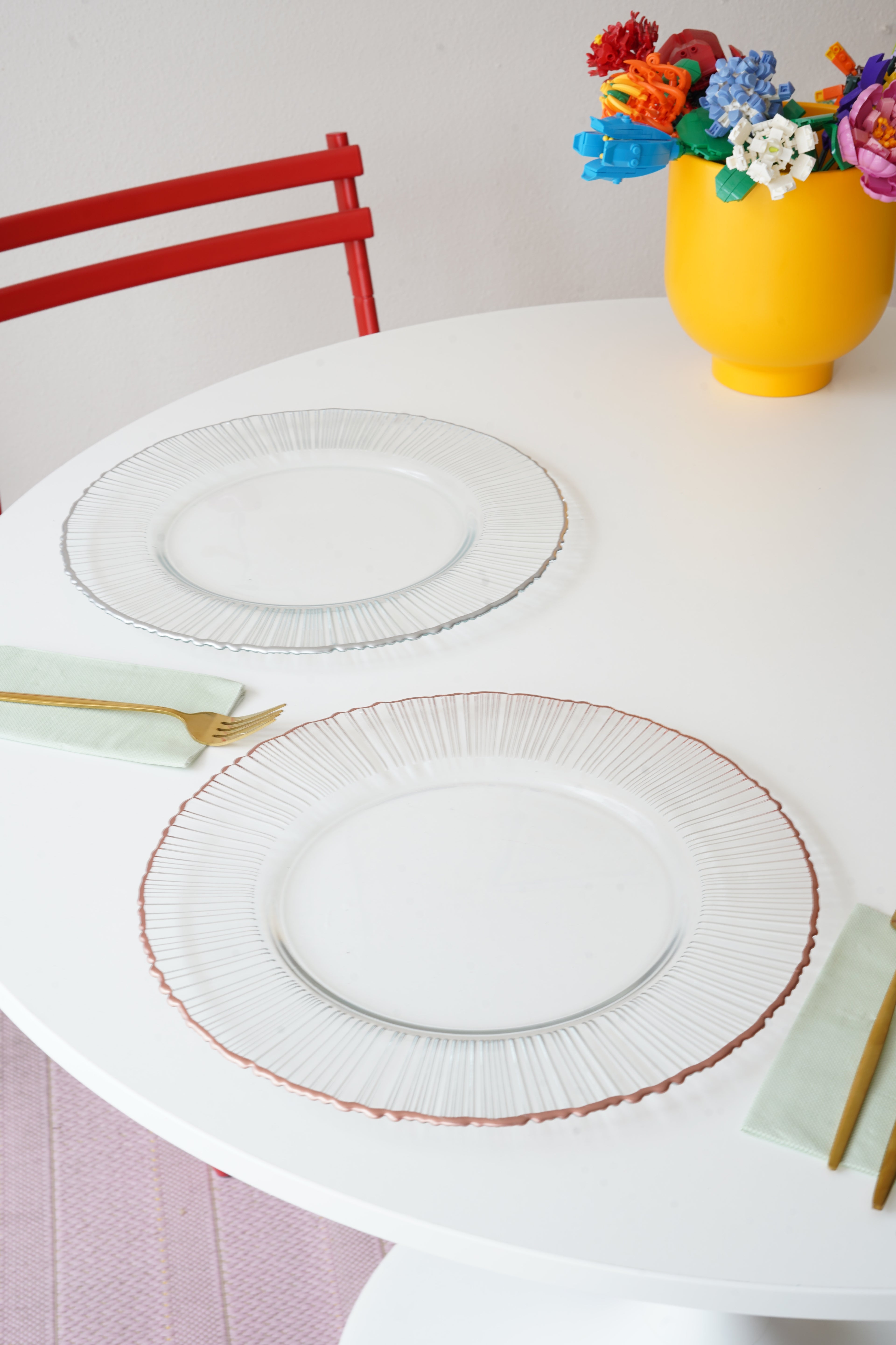 kenarı renkli 2 renk 33 cm tabak