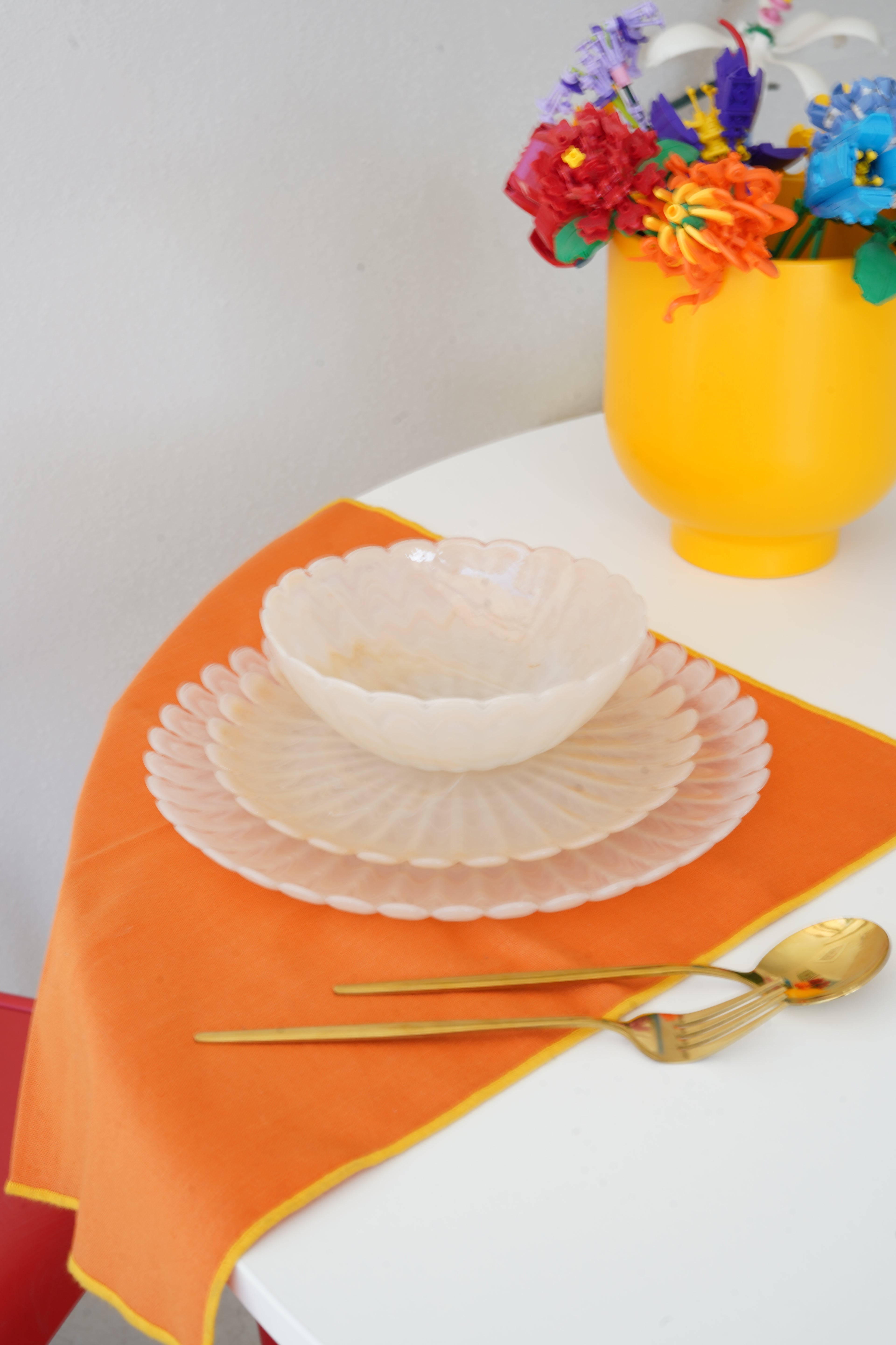 Krem rengi Yemek takımı 6 kişilik 18 parça