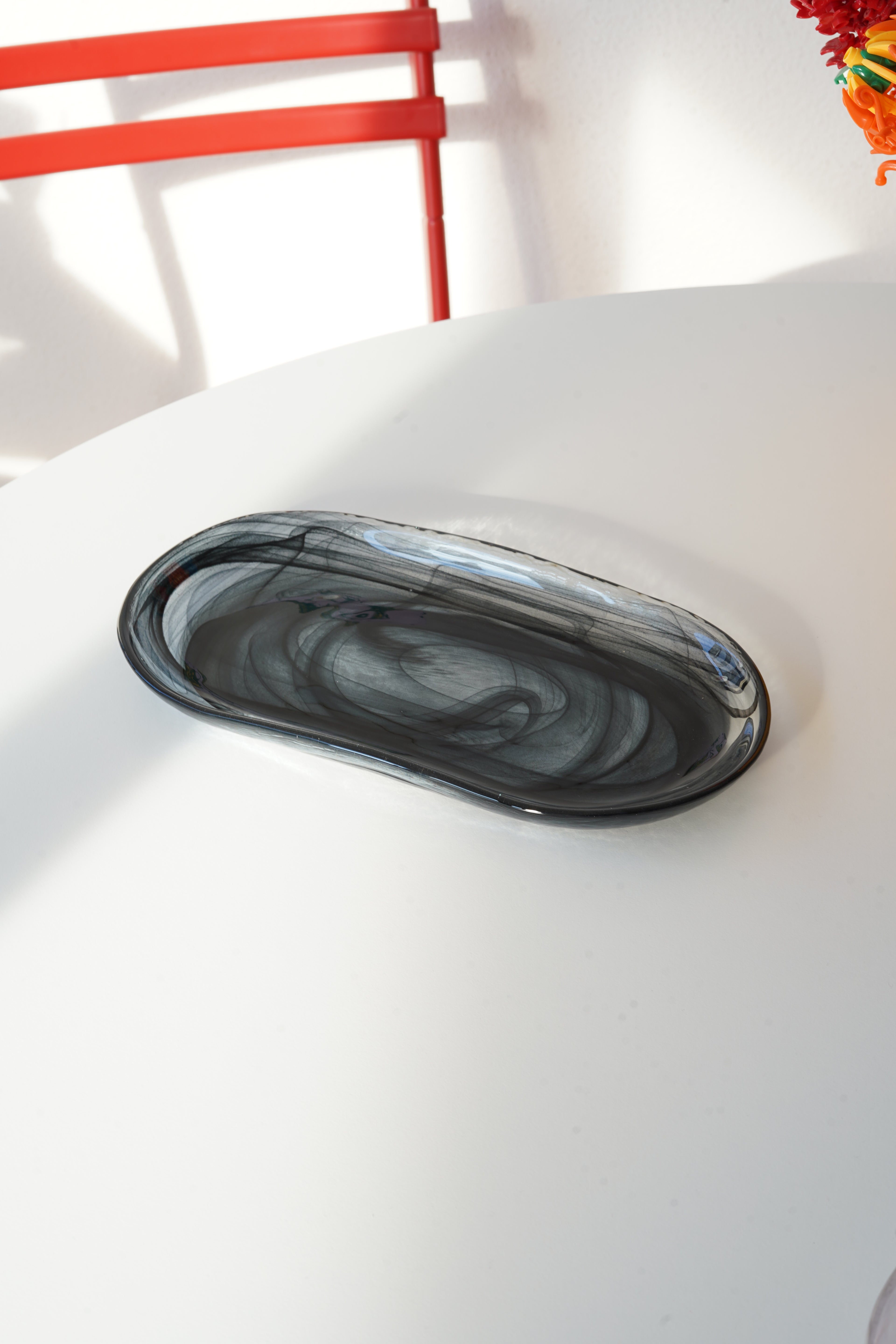 siyah uzun sunum tabağı