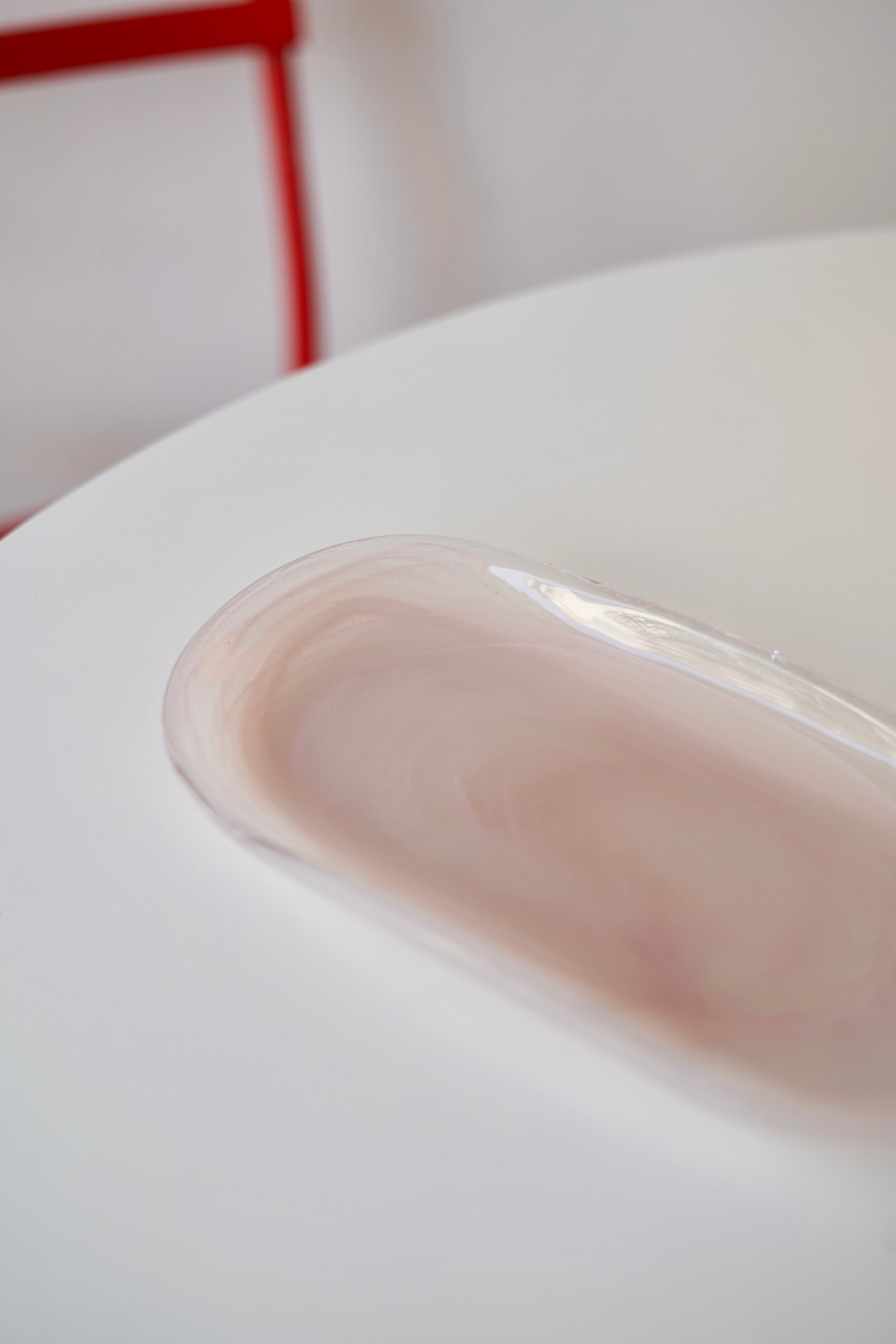 pembe uzun sunum tabağı