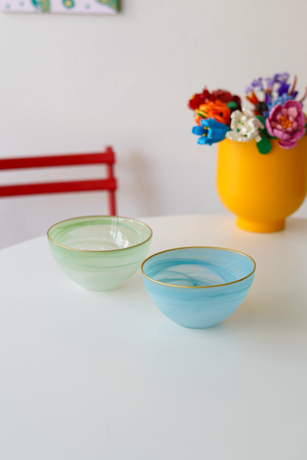 2 renk kenarı yaldızlı kase