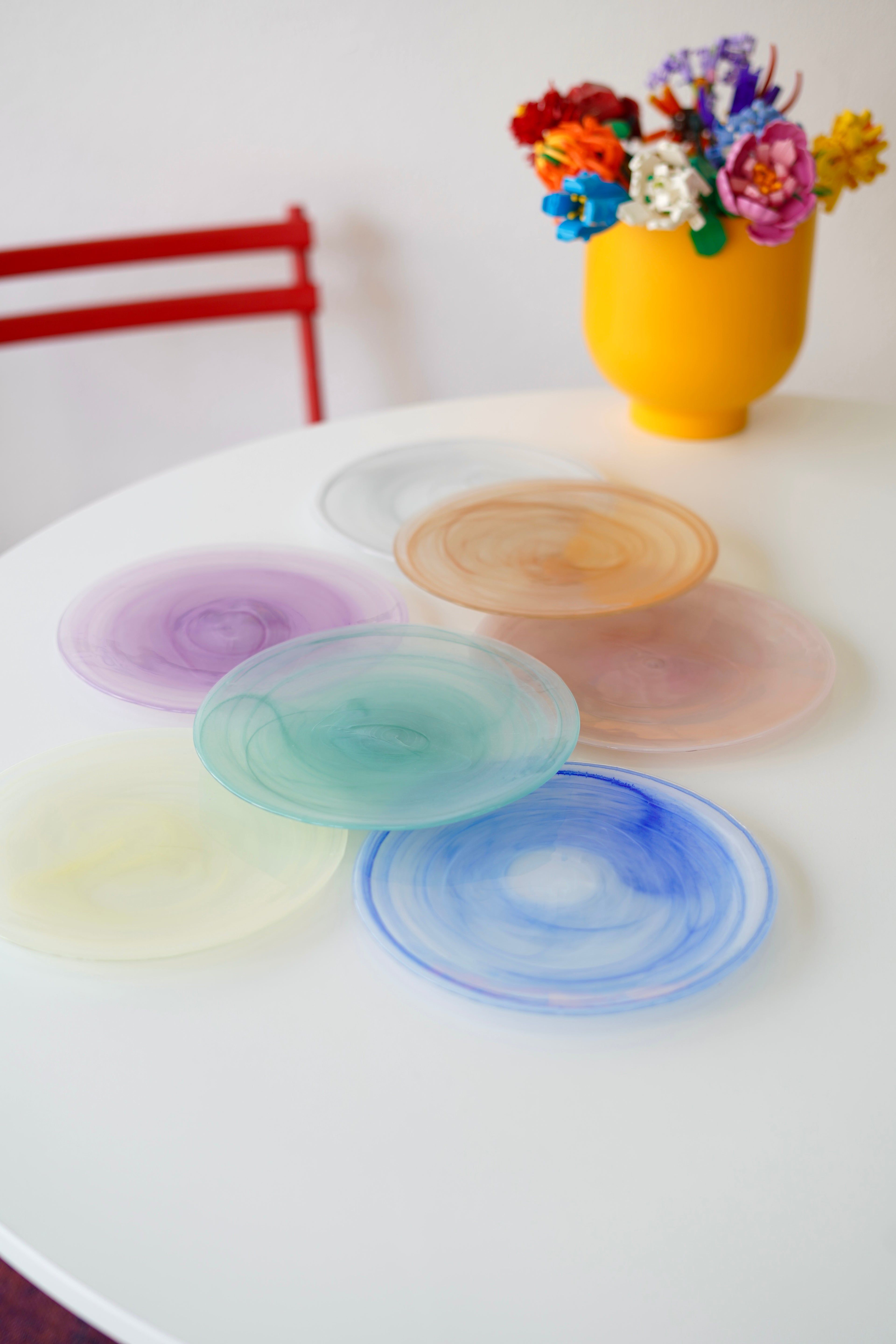 Karışık renk pasta tabağı 6 kişilik