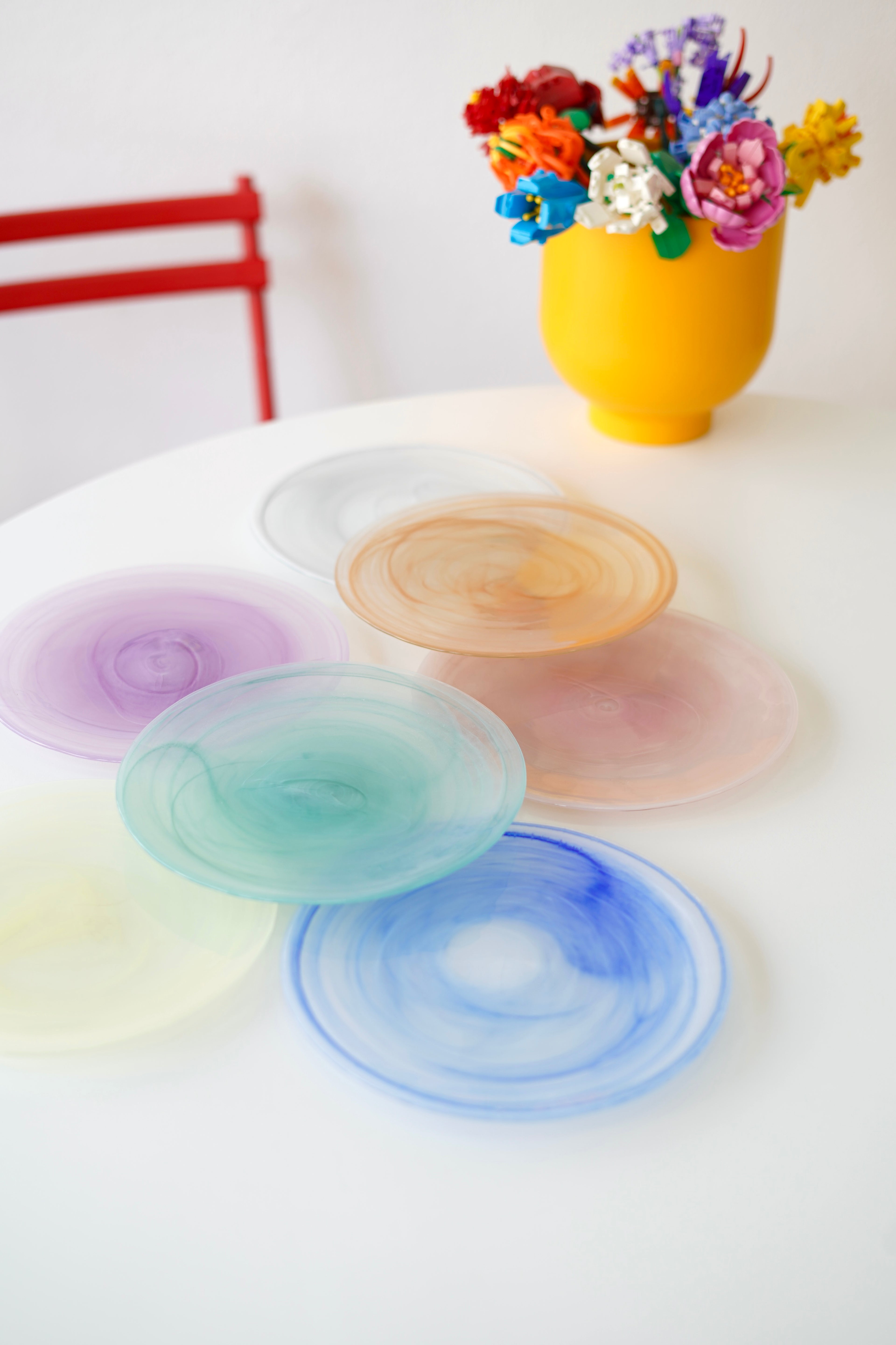 Karışık renk pasta tabağı 6 kişilik