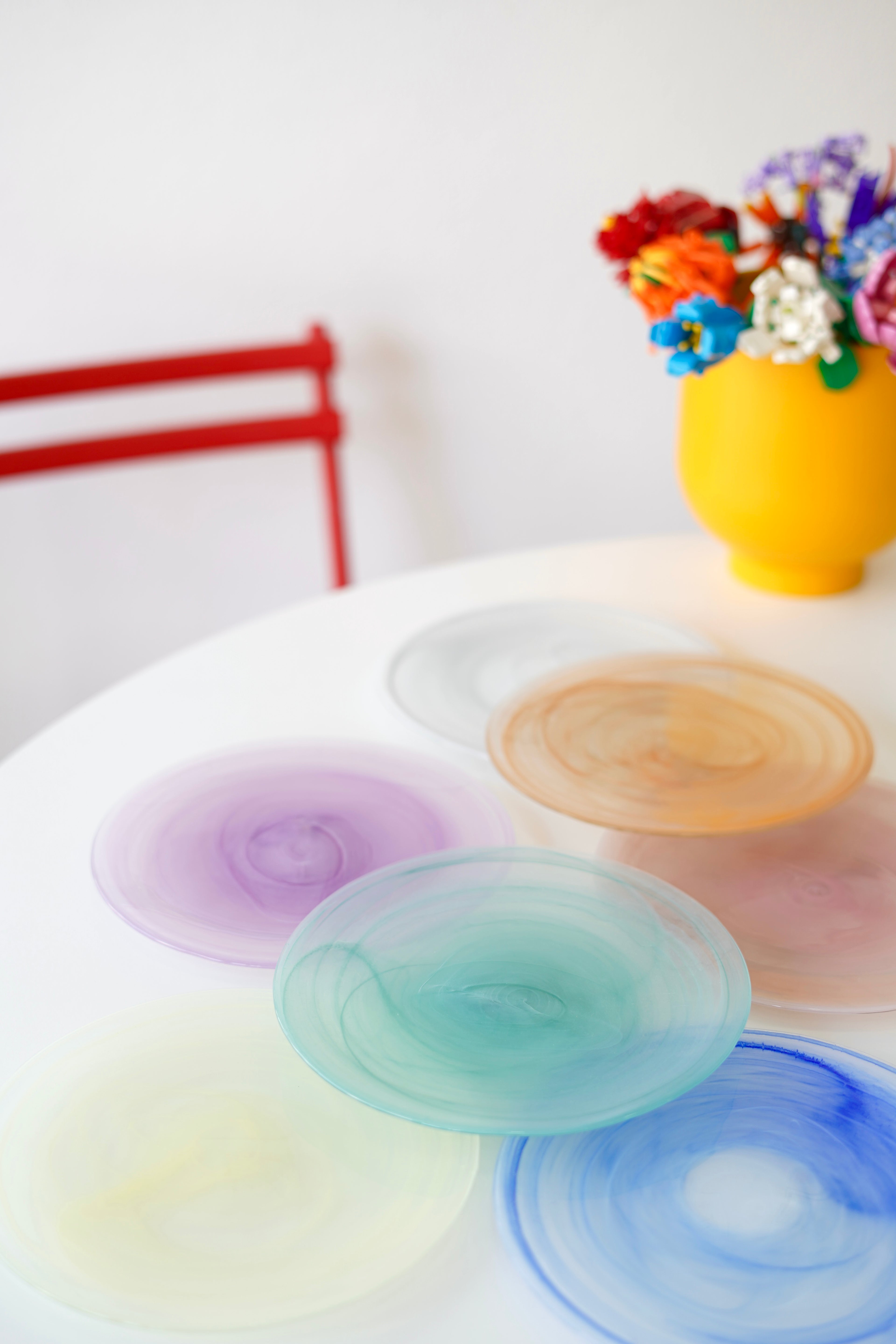 Karışık renk pasta tabağı 6 kişilik