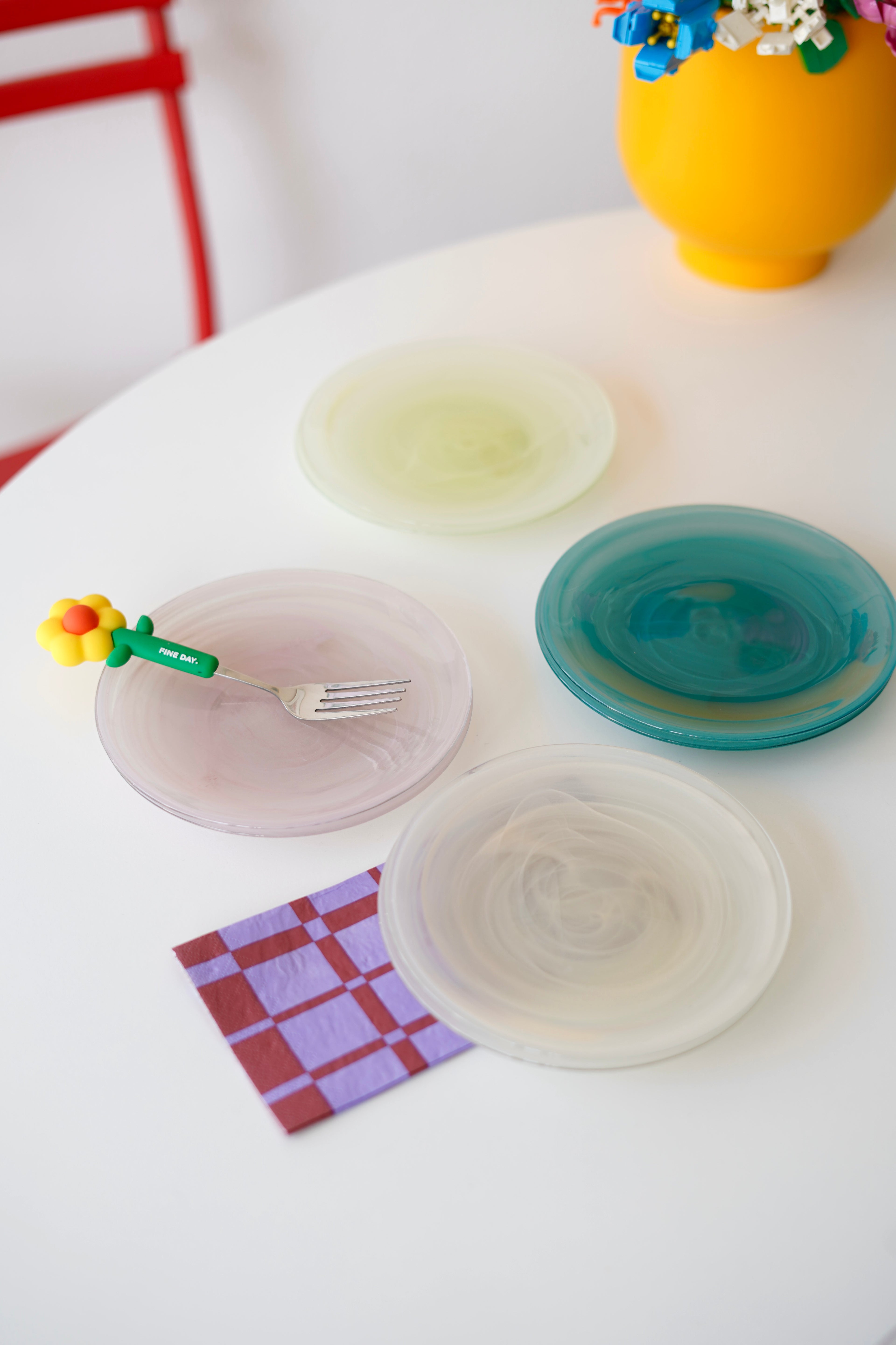 karışık renkli mini tatlı tabağı 6 adet