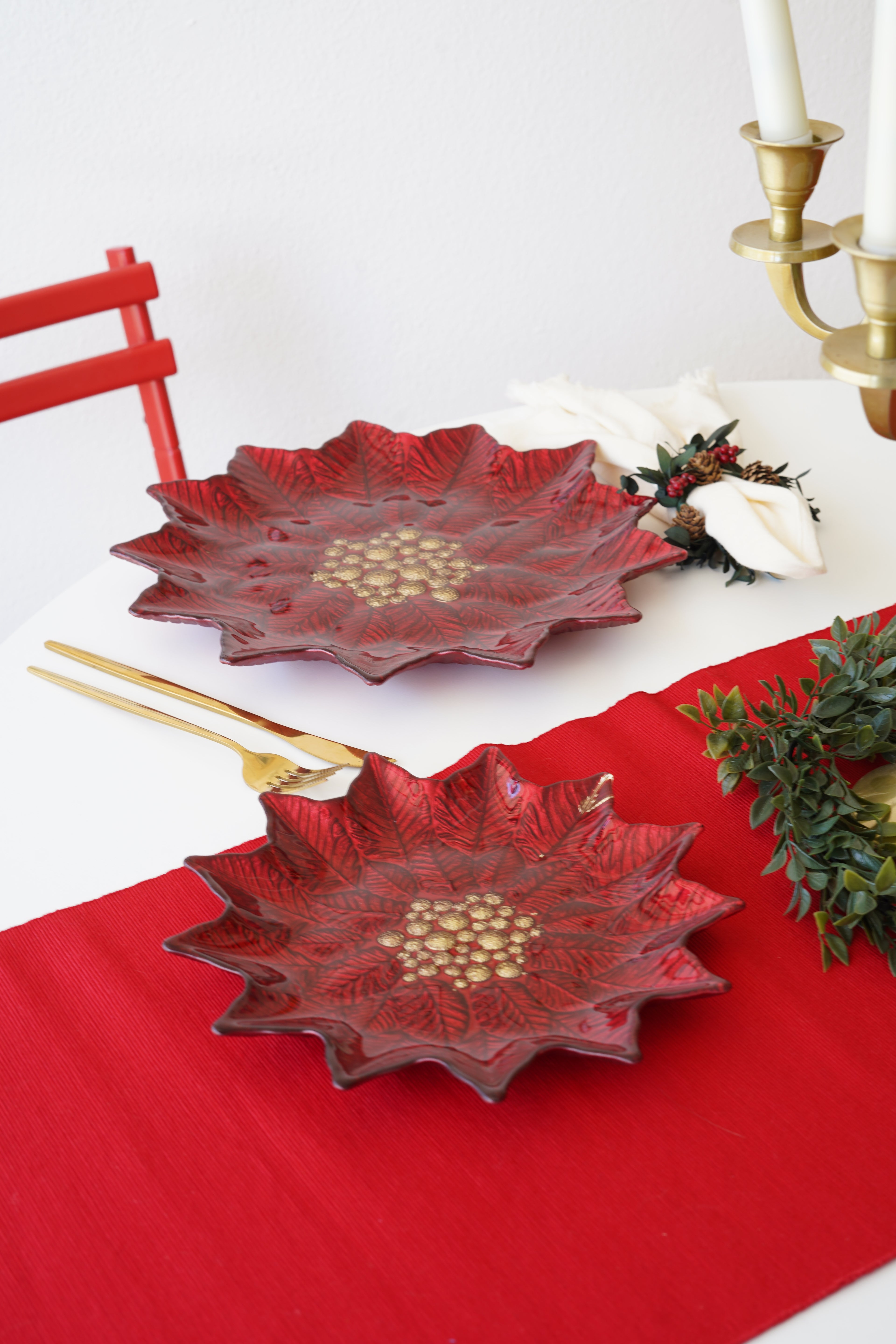 Kırmızı Atatürk çiçeği Takım 6 kişilik 12 parça