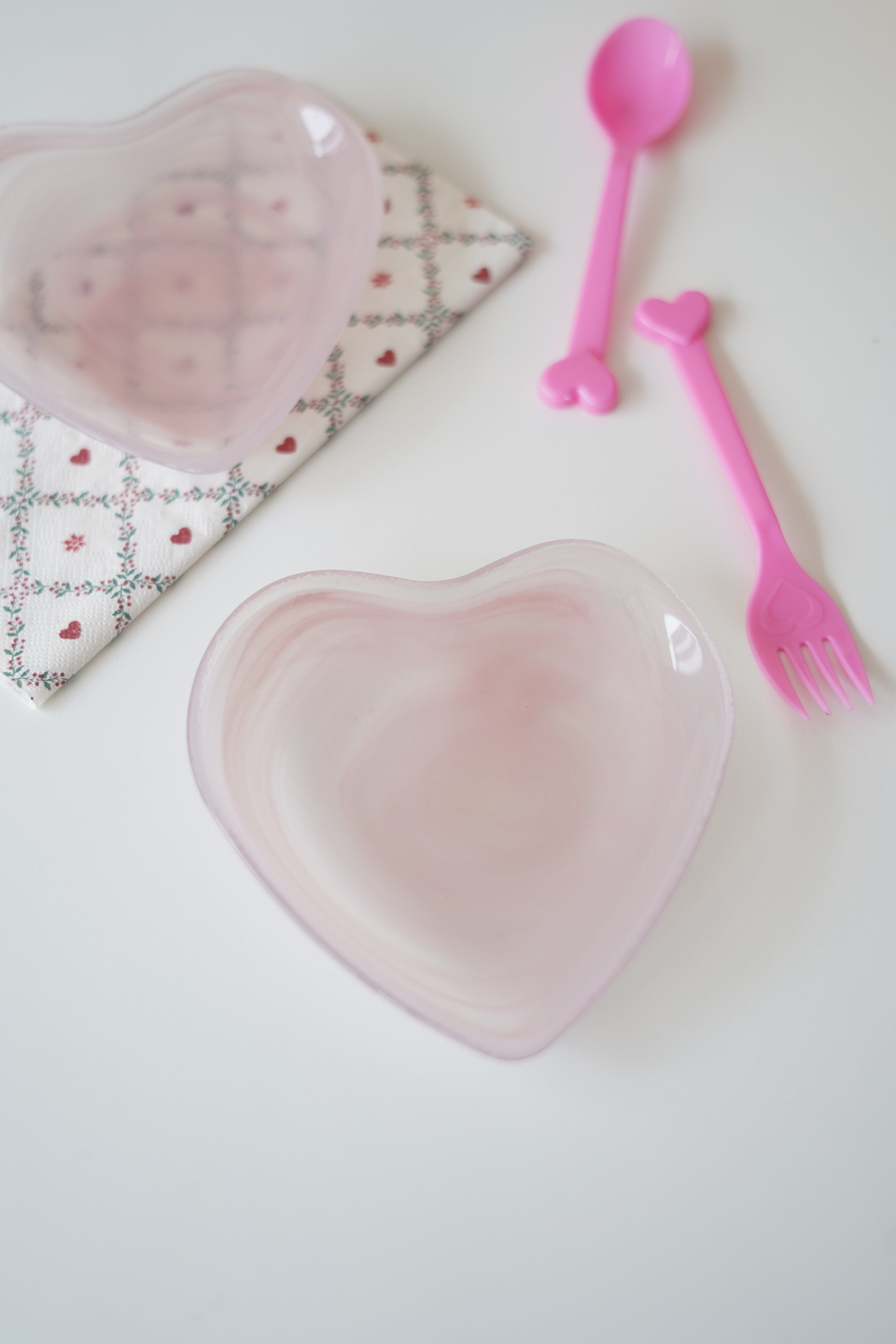 pembe mini kalpli tabak 2 adet