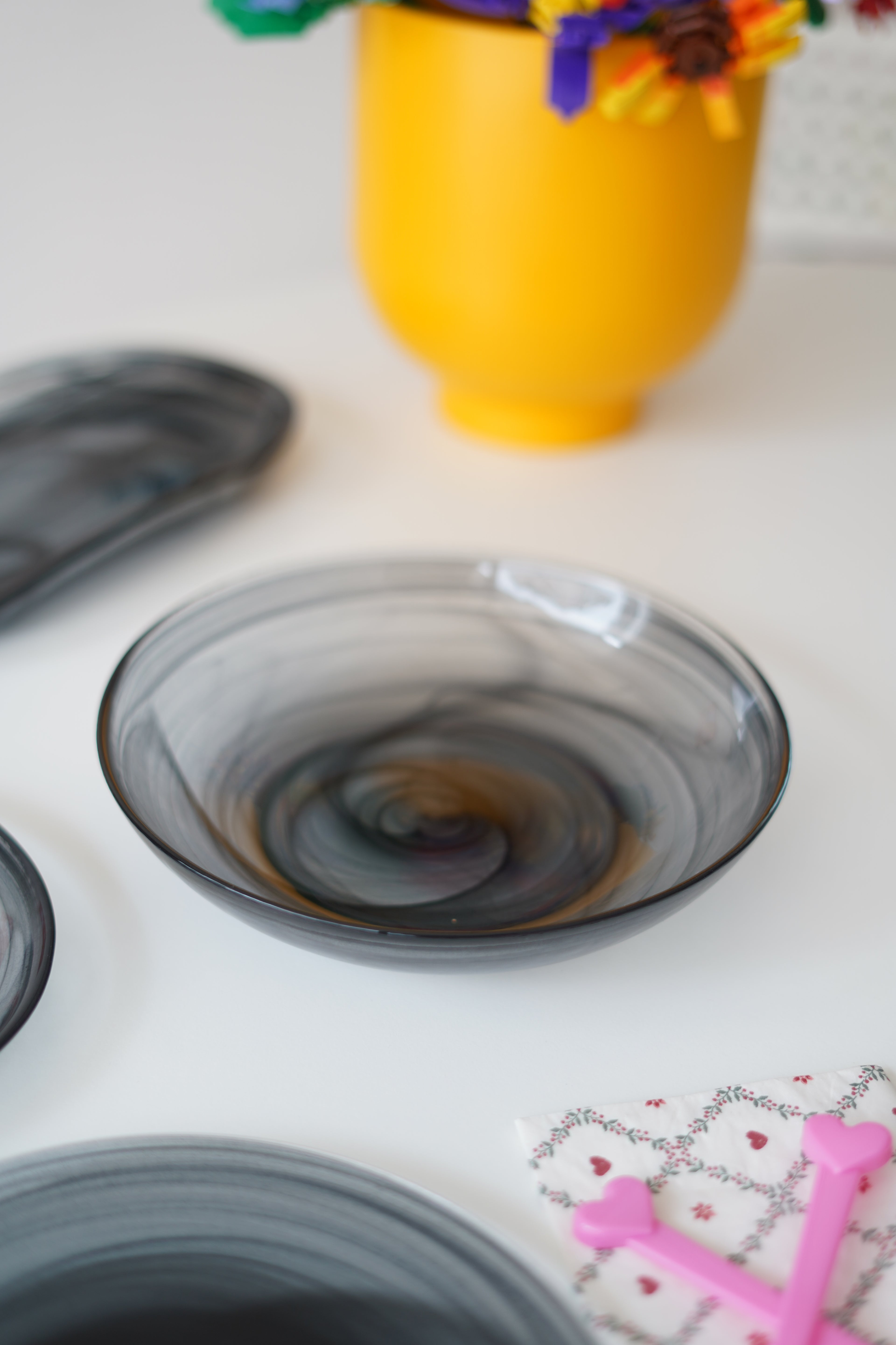 siyah yemek tabağı 6 adet