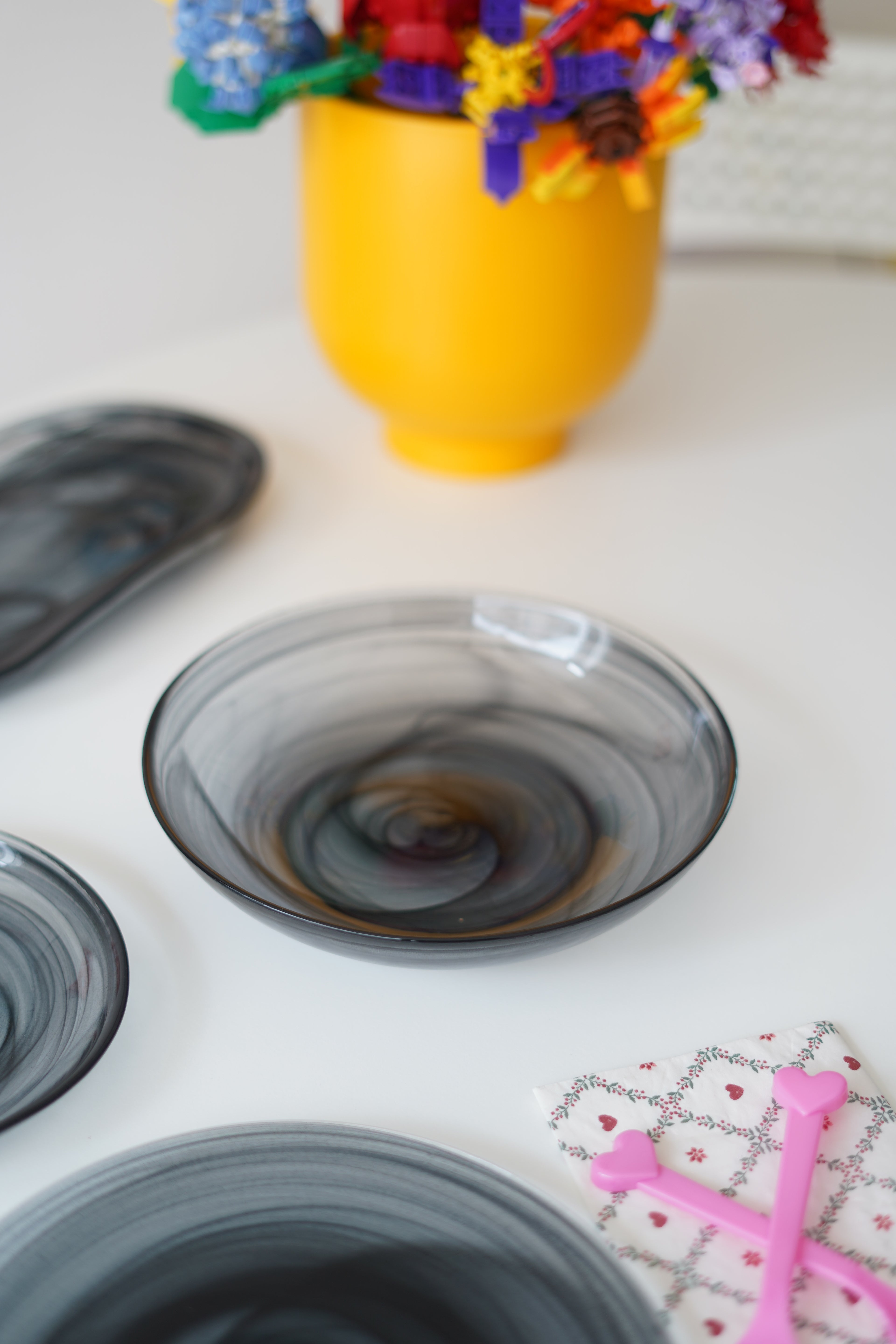 siyah yemek tabağı 6 adet