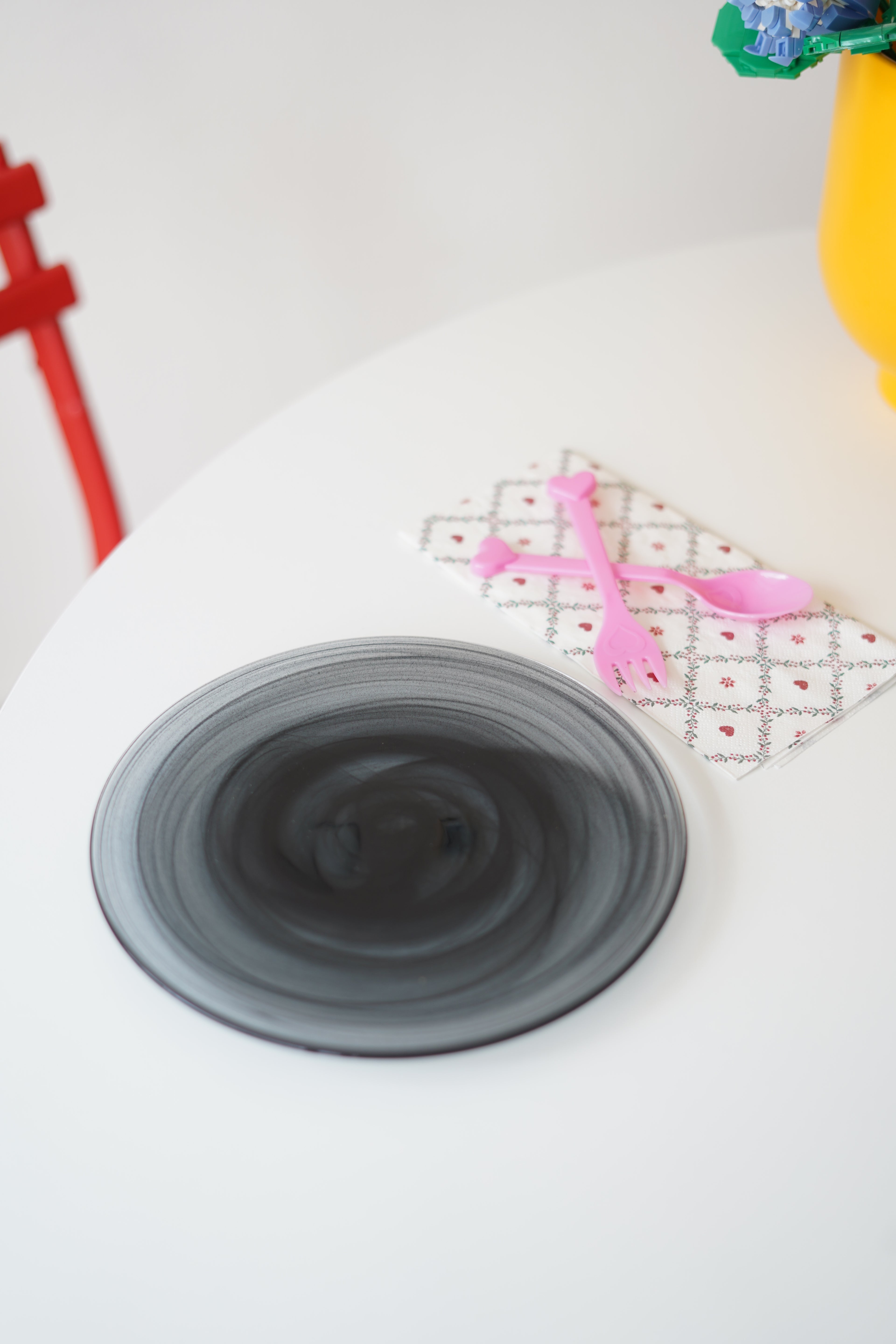 siyah pasta tabağı 6 adet