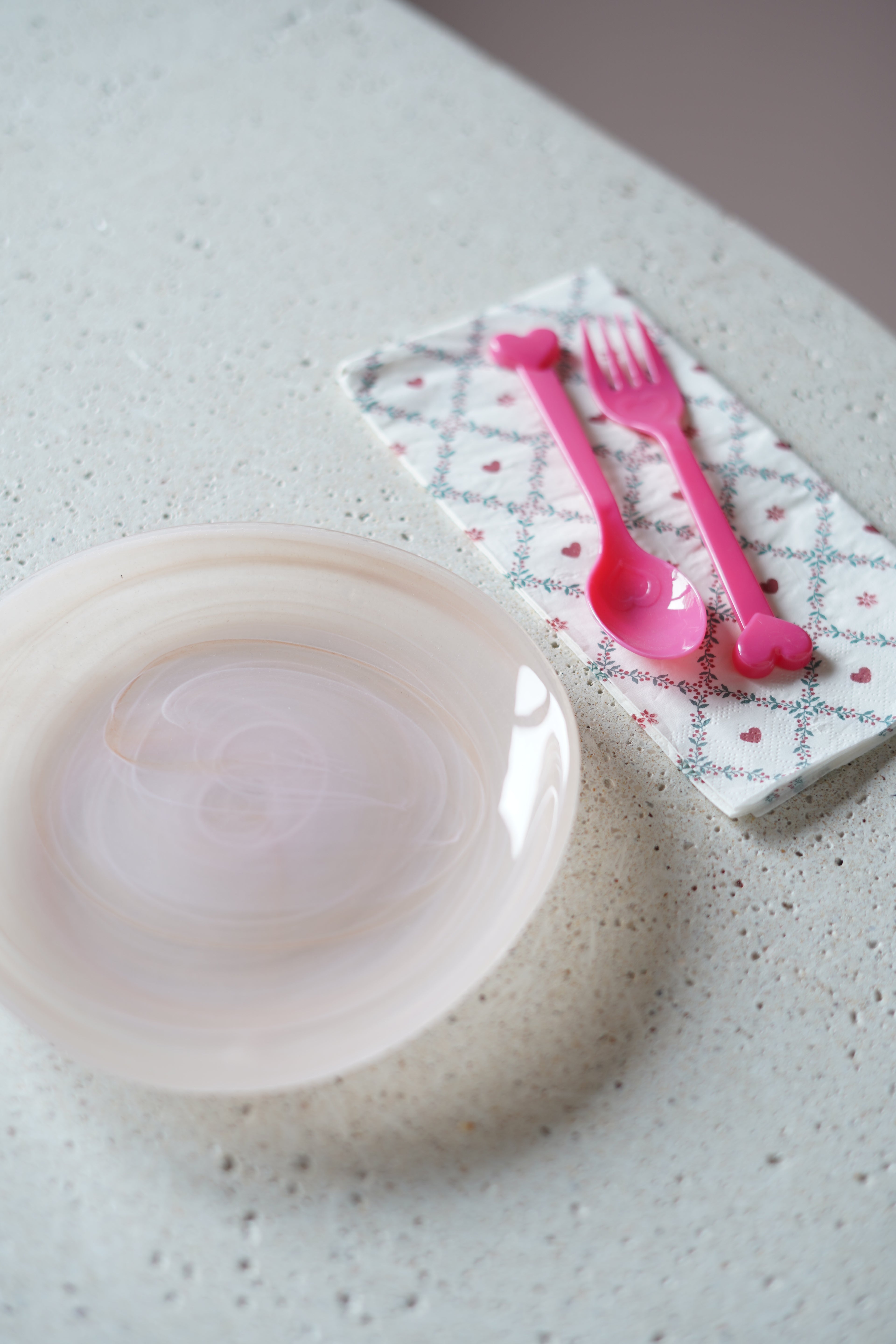 pembe kenarı kıvrık mini tatlı tabağı 6 adet