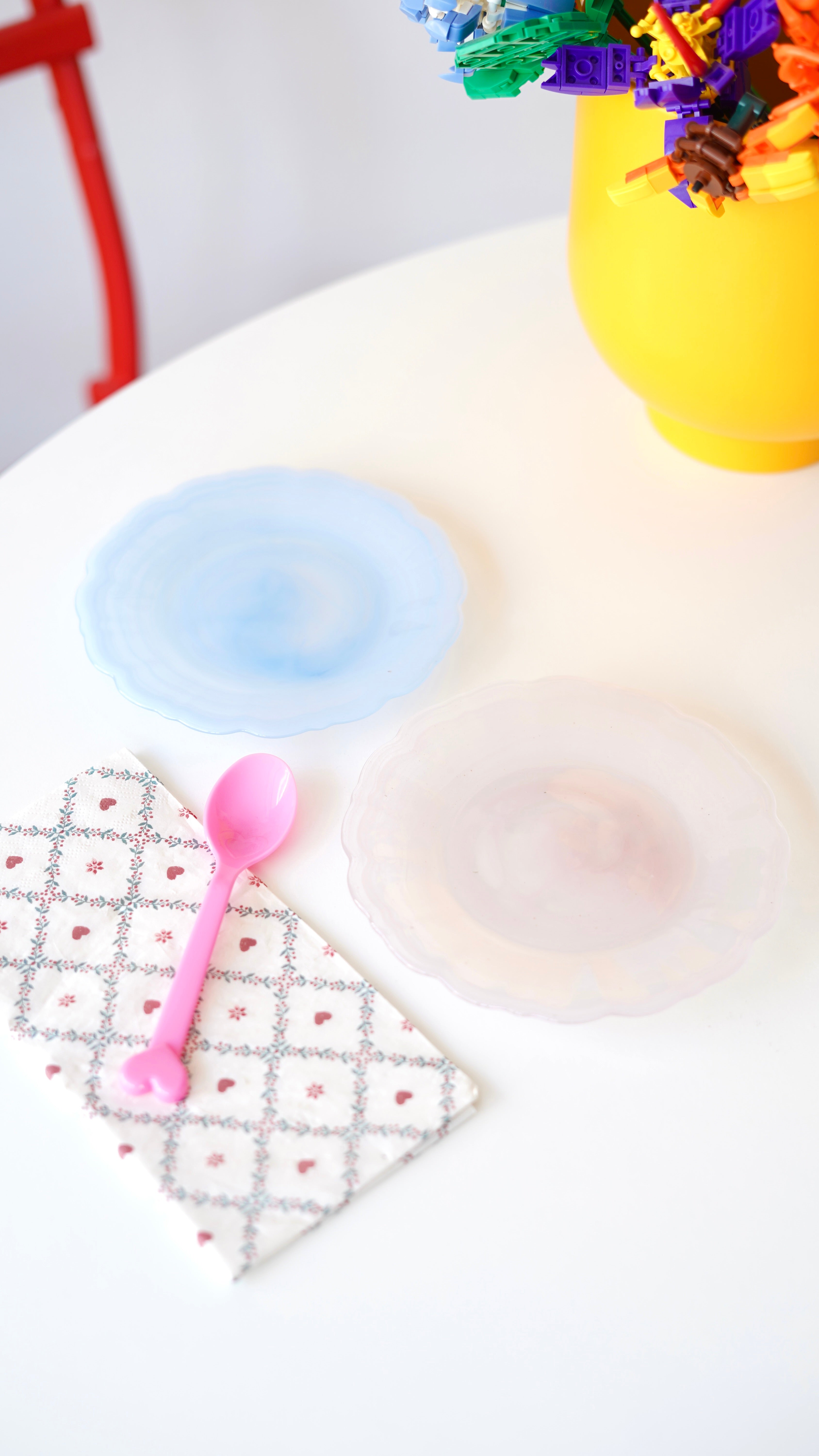 renkli papatya mini tatlı tabağı 4 adet