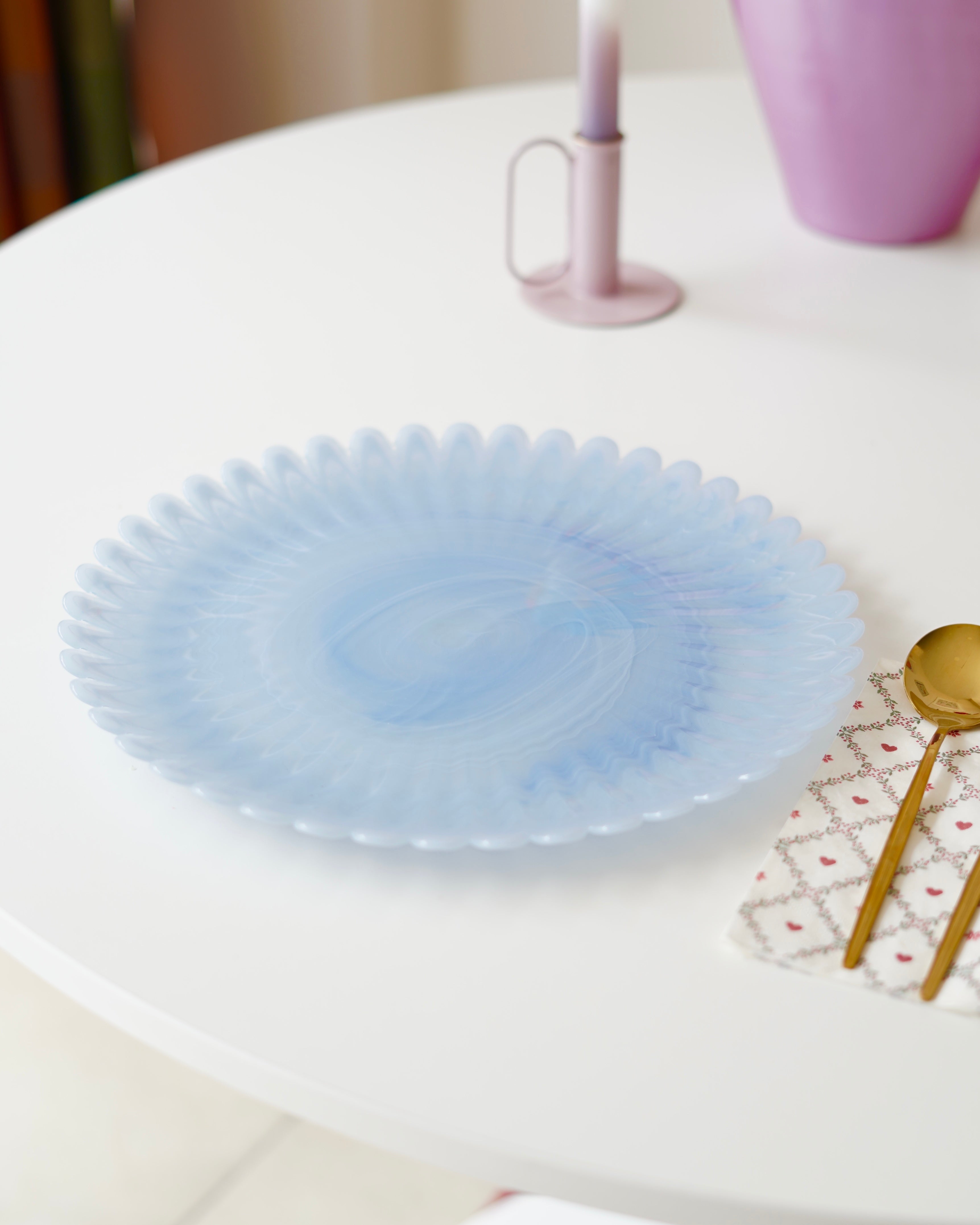 Mavi 33 cm papatya tabak 6 adet