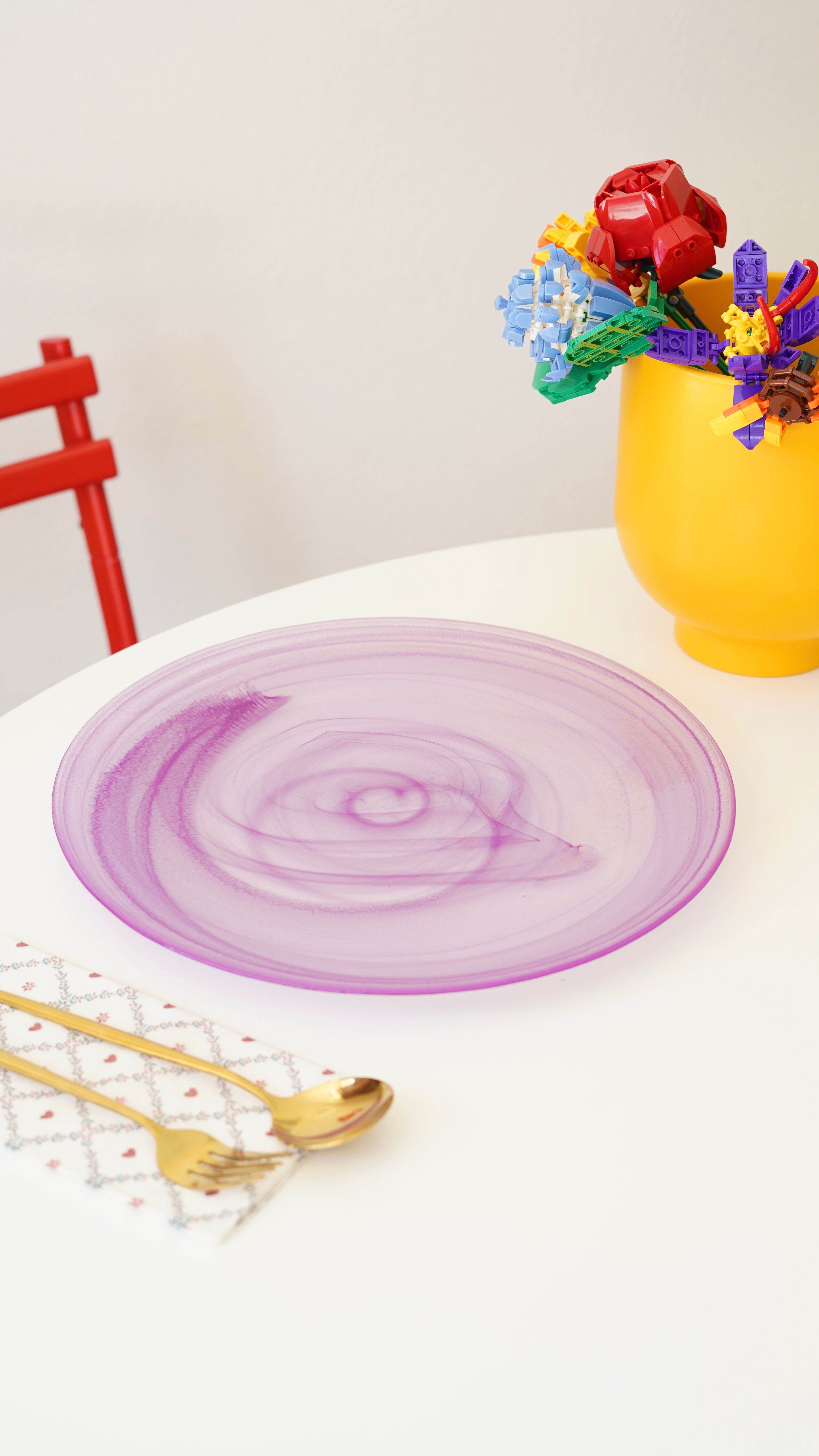 mor tabak  6 kişilik 33 cm