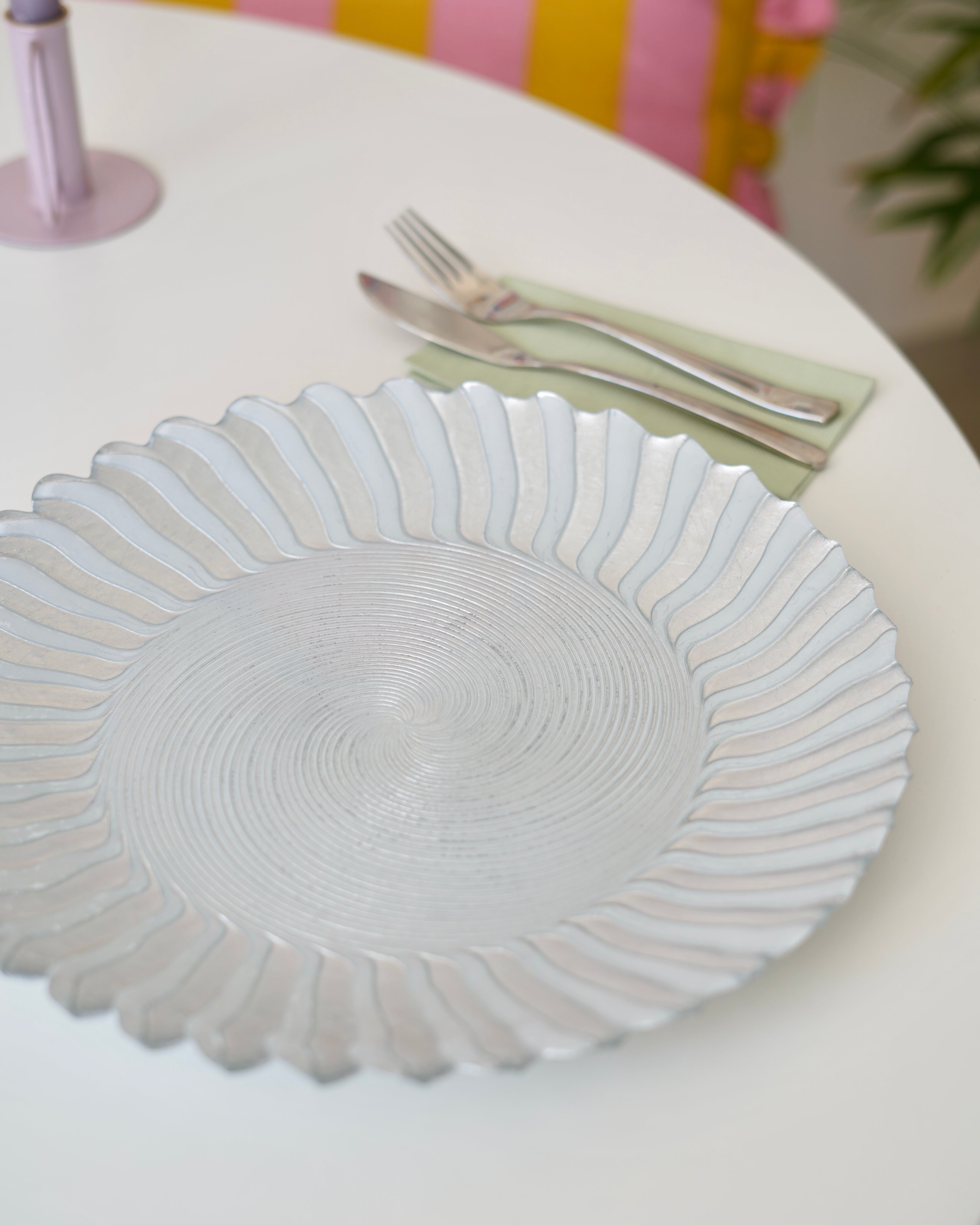 gri kenarları şekilli 33 cm tabak 6 kişilik