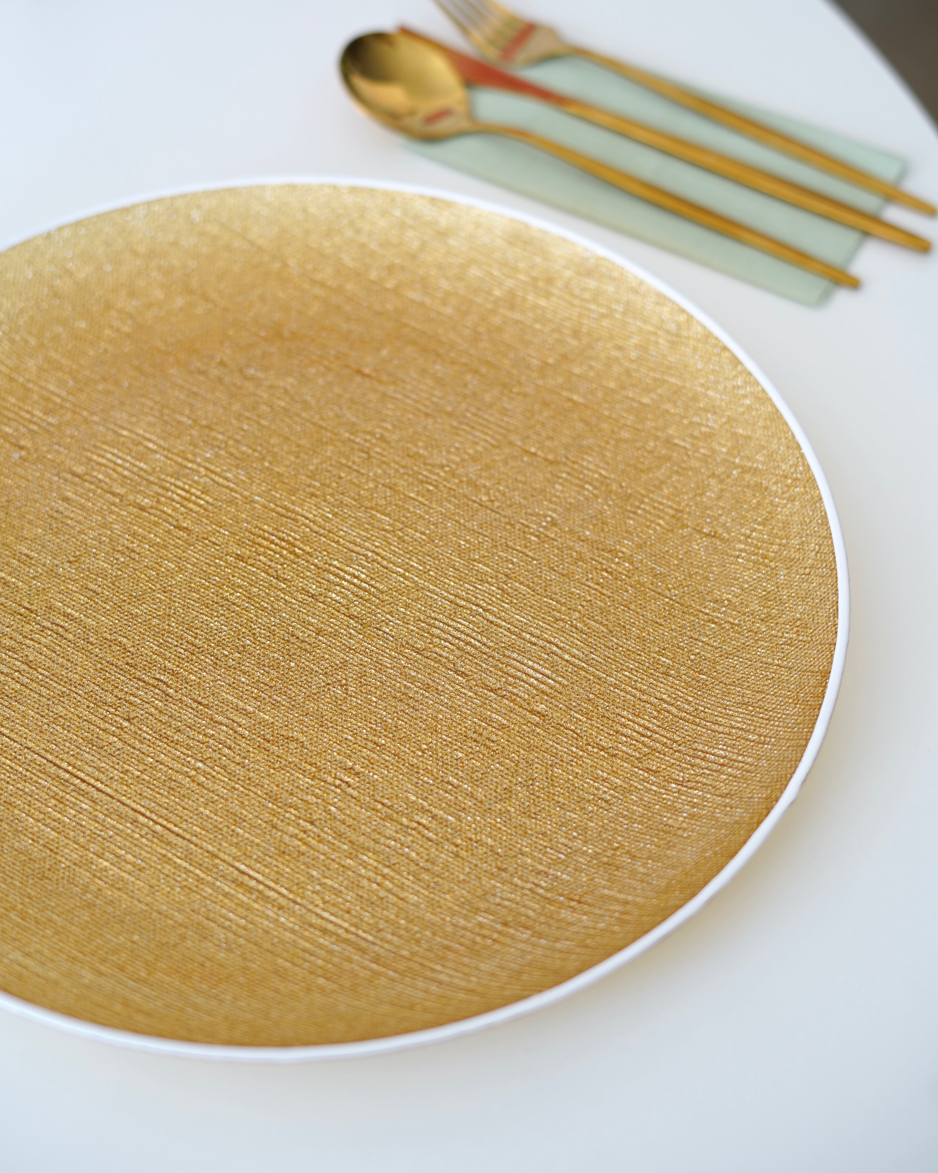 beyaz kenarlı gold 33 cm supla tabak 6 kişilik