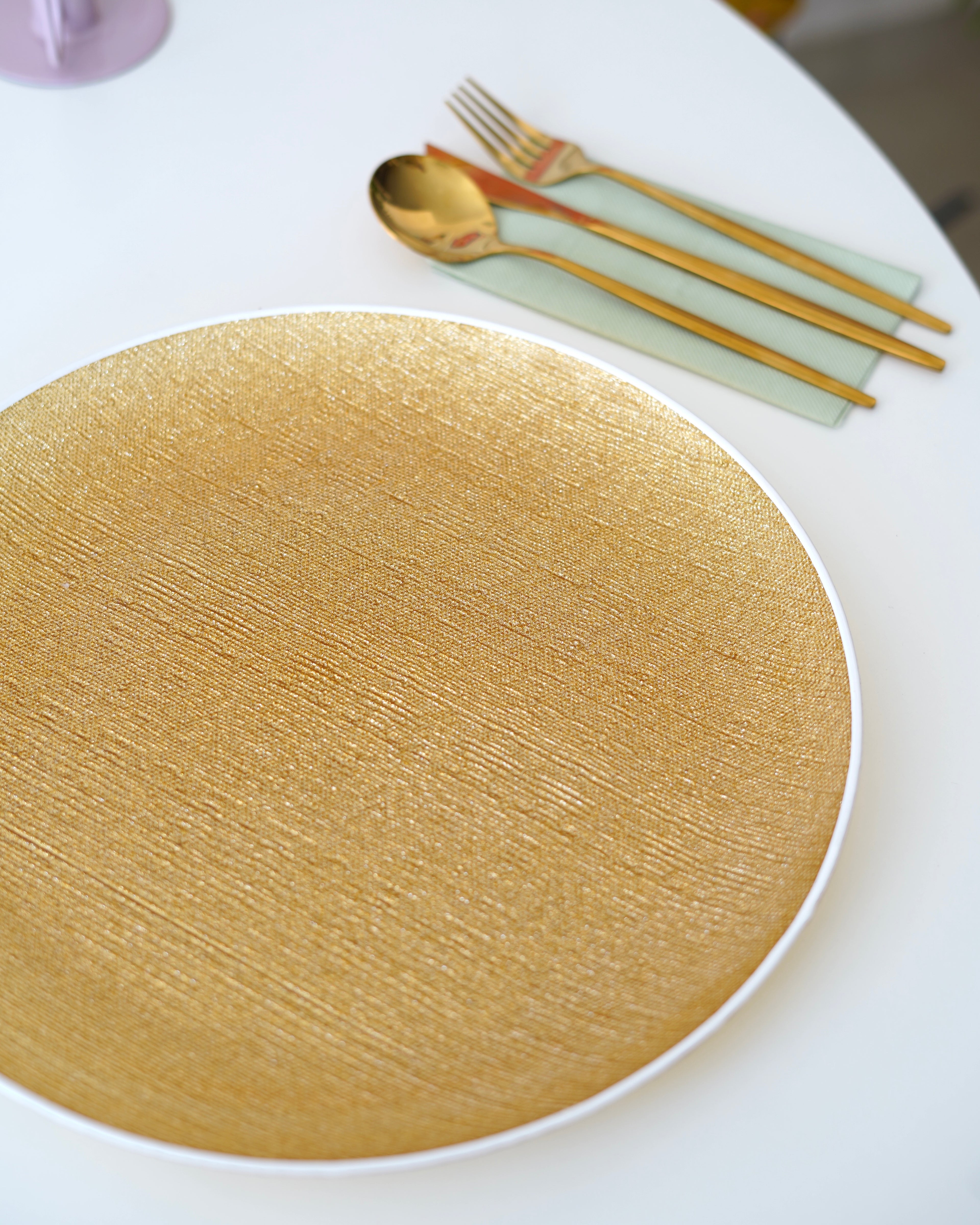 beyaz kenarlı gold 33 cm supla tabak 6 kişilik