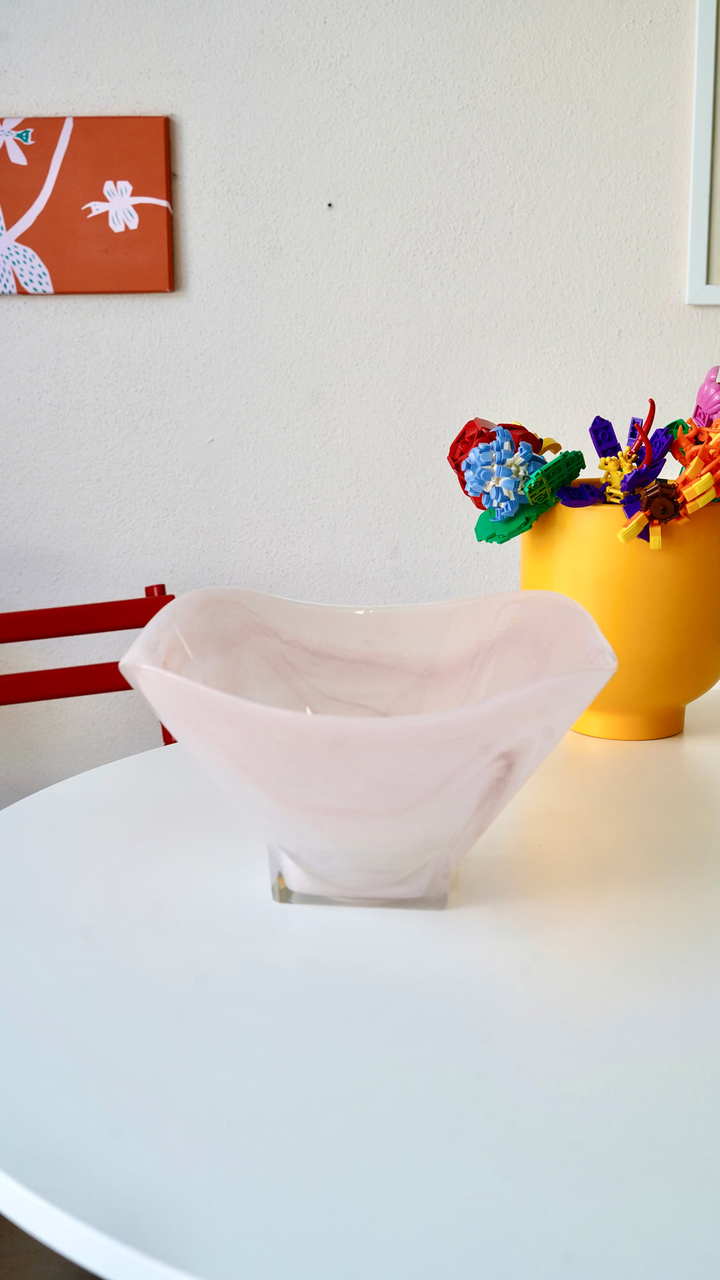 pembe büyük kase ayaklı