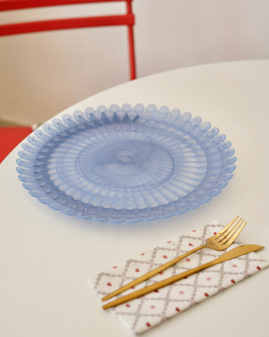 mavi tırtıklı 33 cm tabak 6 kişilik