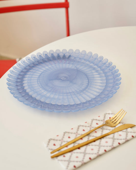mavi tırtıklı 33 cm tabak 6 kişilik