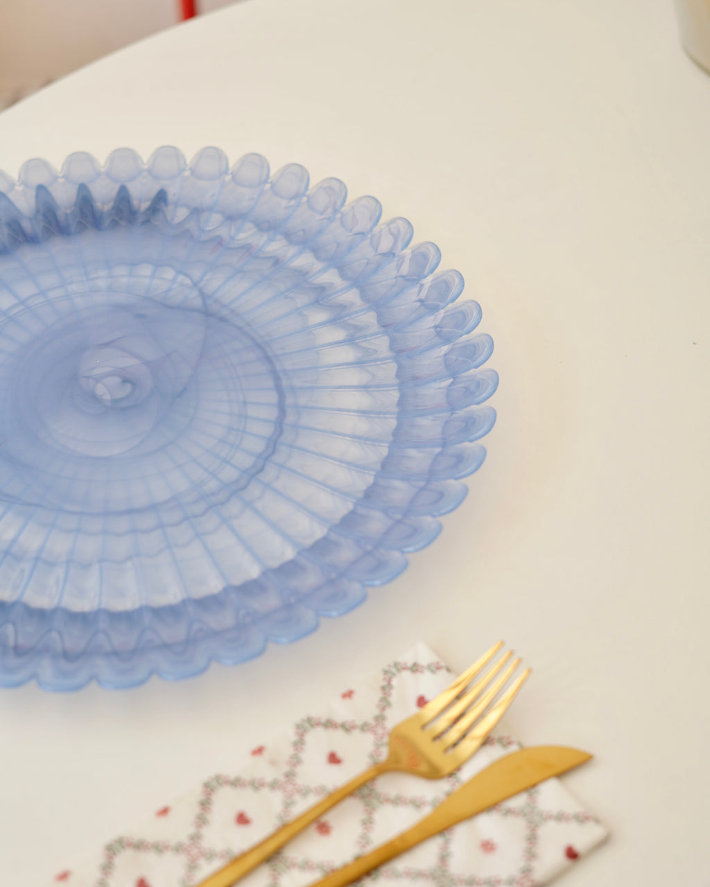 mavi tırtıklı 33 cm tabak 6 kişilik