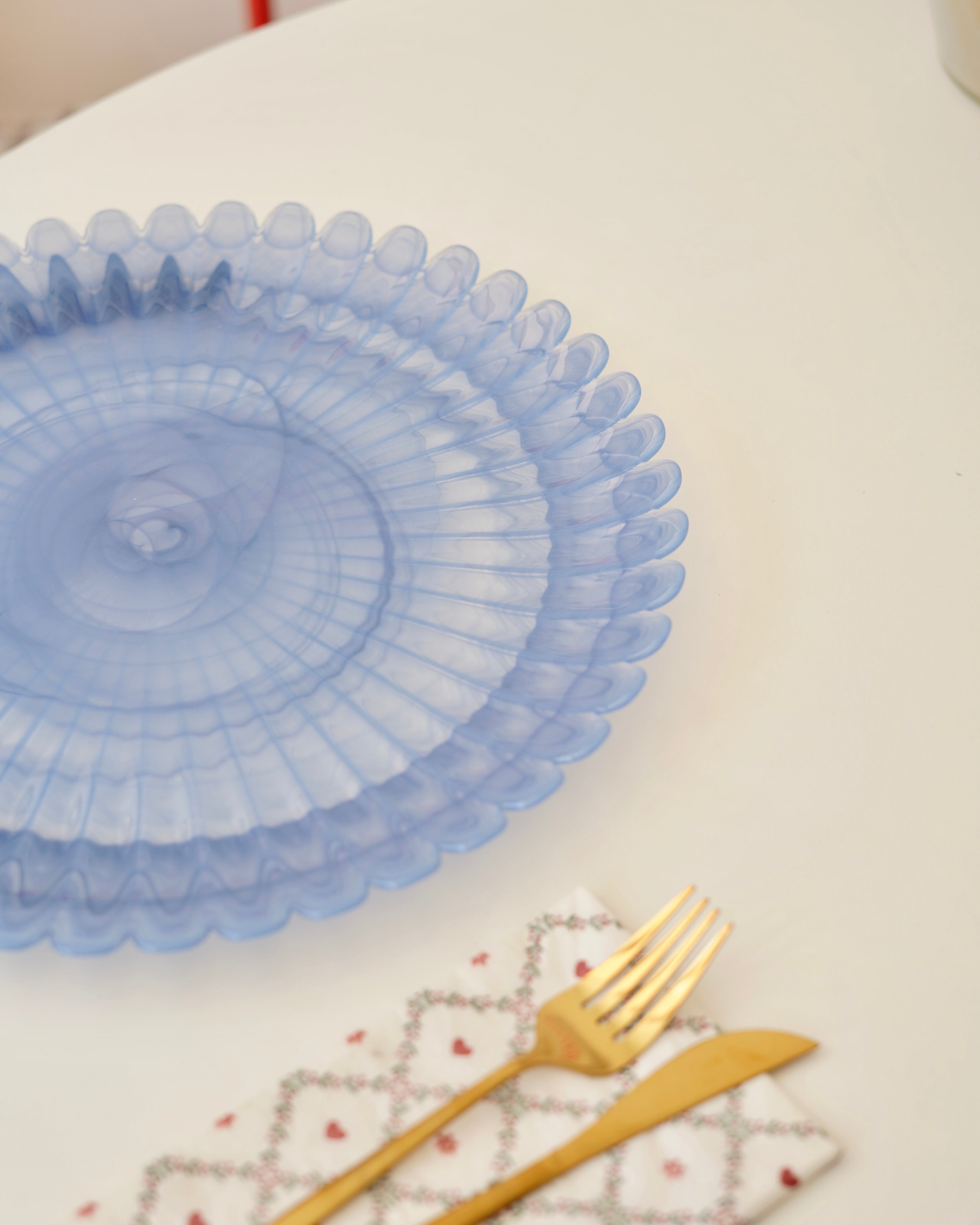 mavi tırtıklı 33 cm tabak 6 kişilik