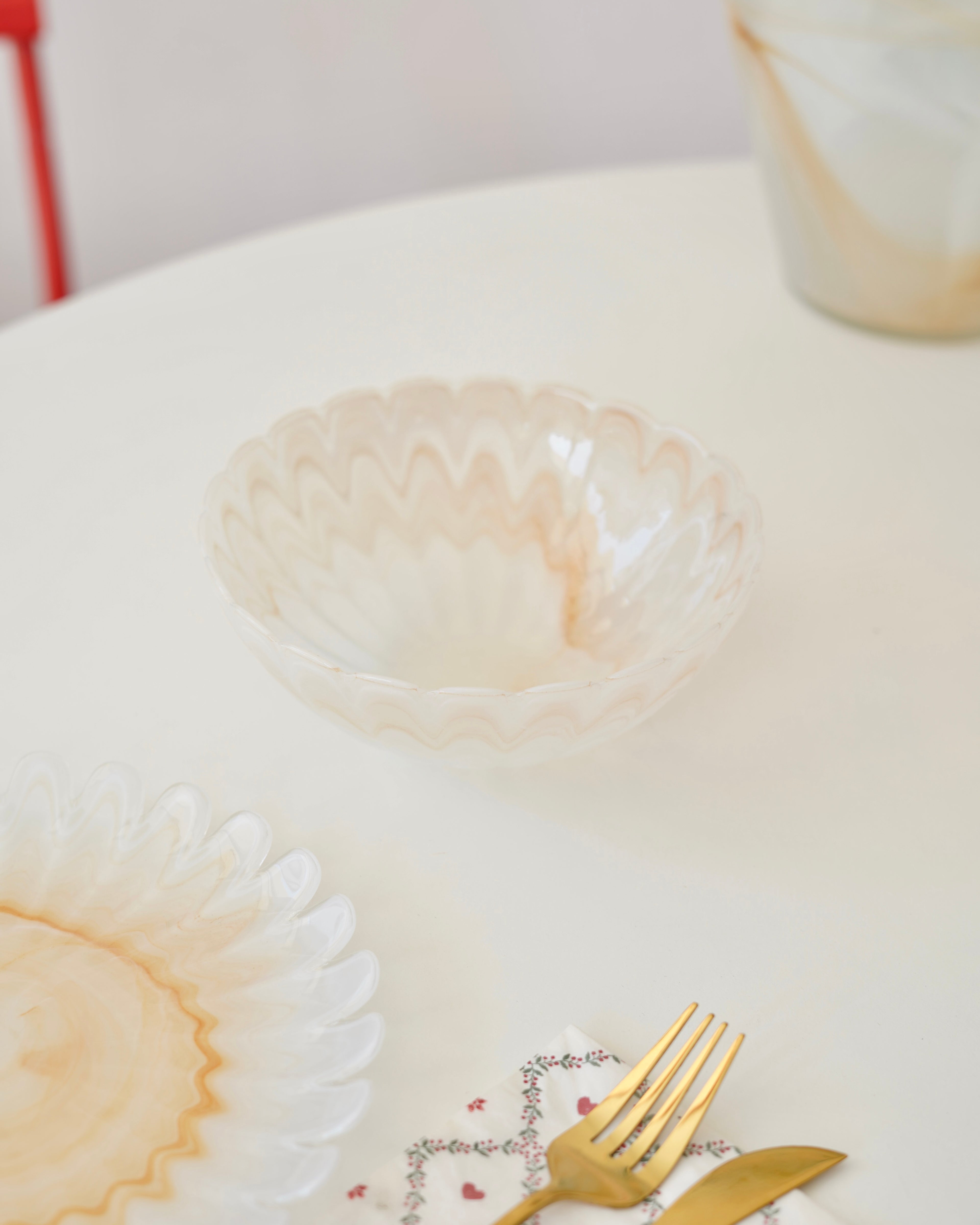 krem papatya kase  2 adet