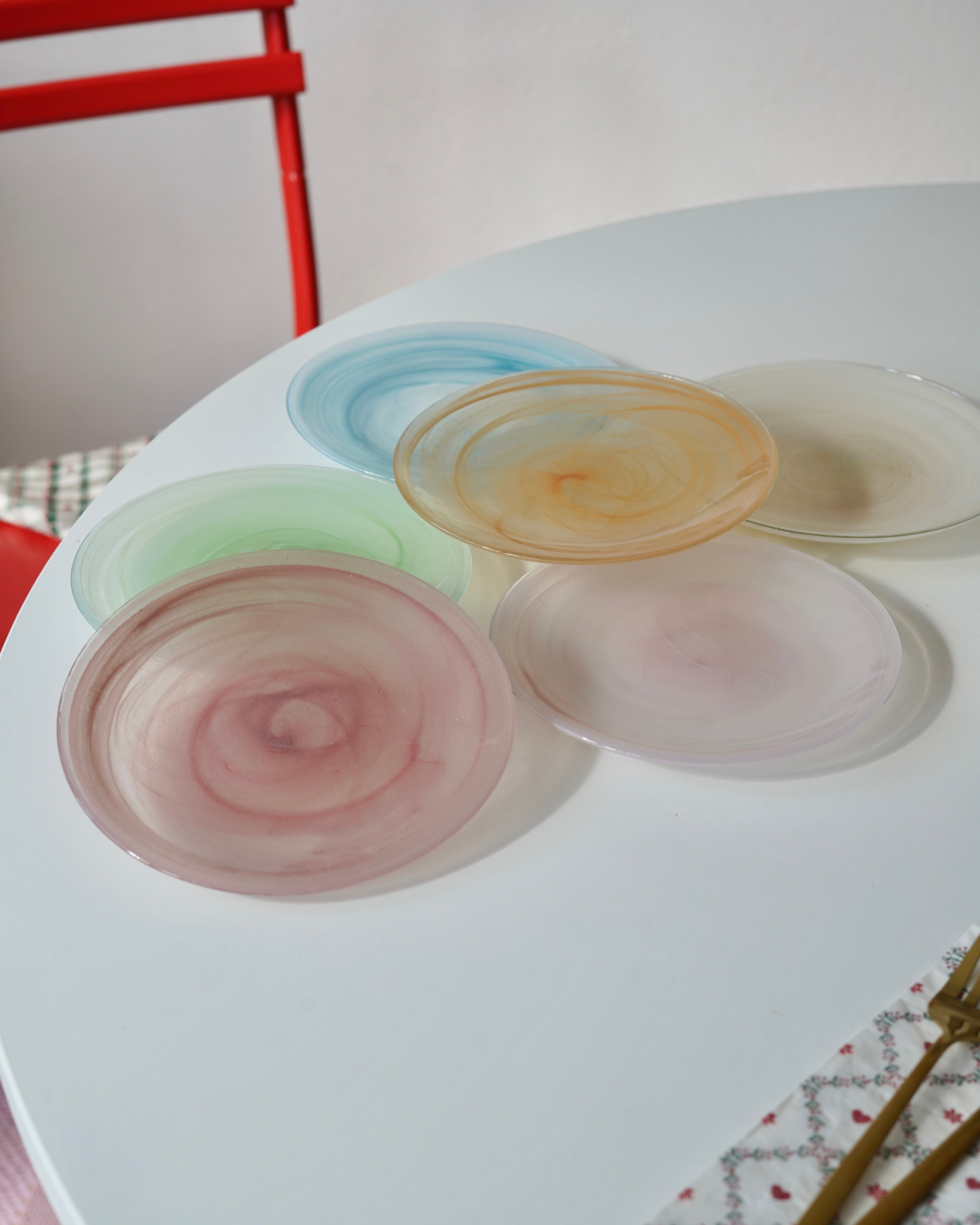 karışık renkli mini tatlı tabağı 6 adet