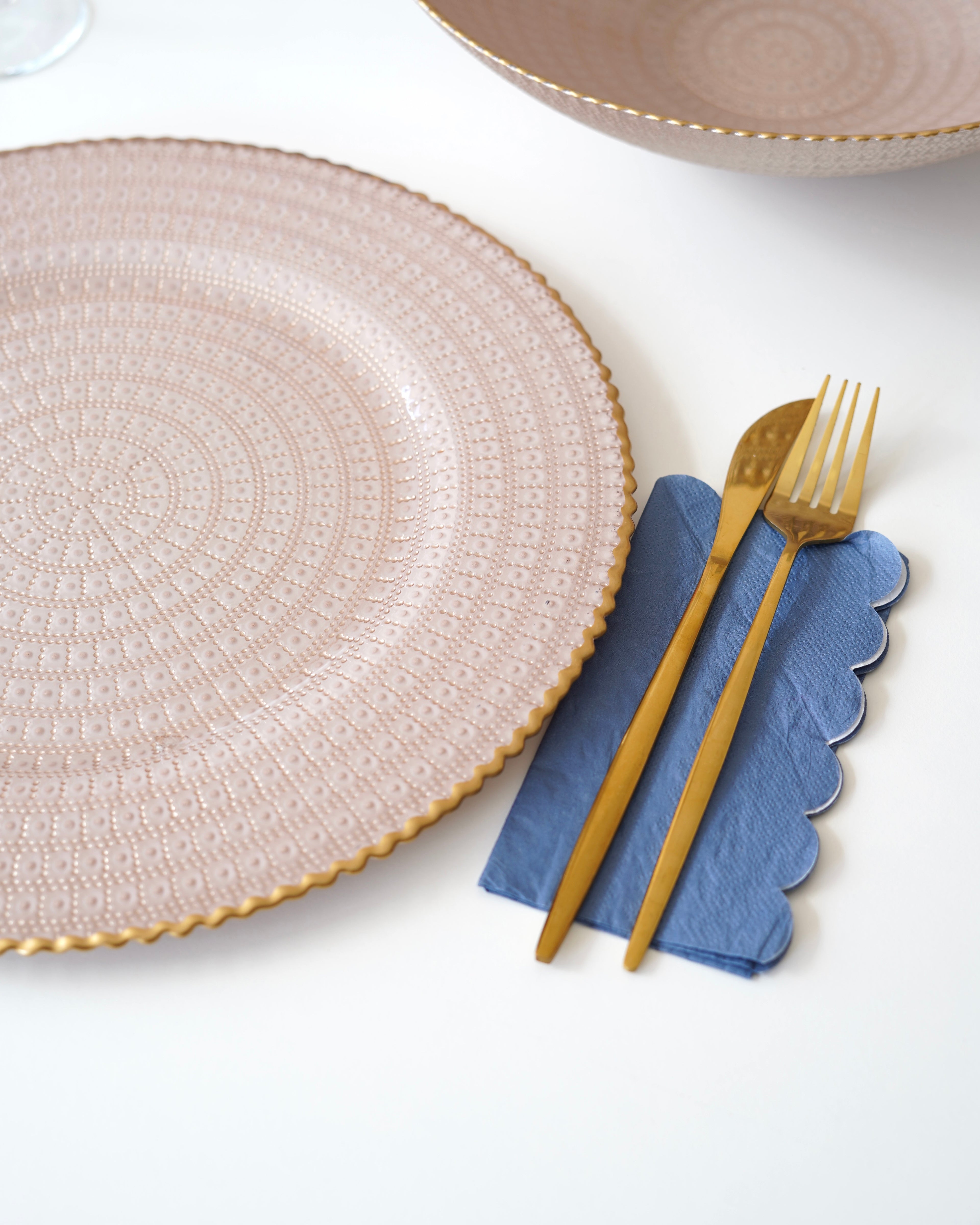 pembe 8 kişilik yemek takımı
