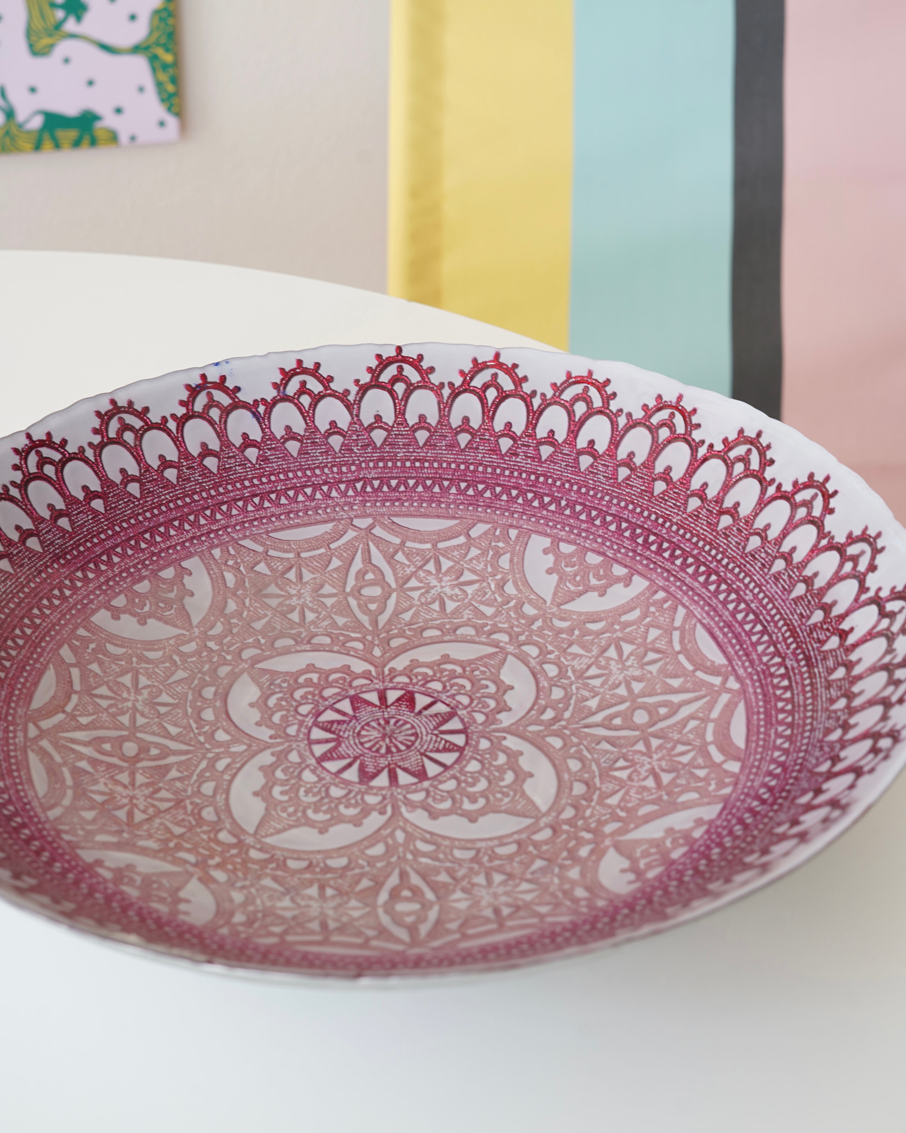 pembe desenli meyvelik 40 cm