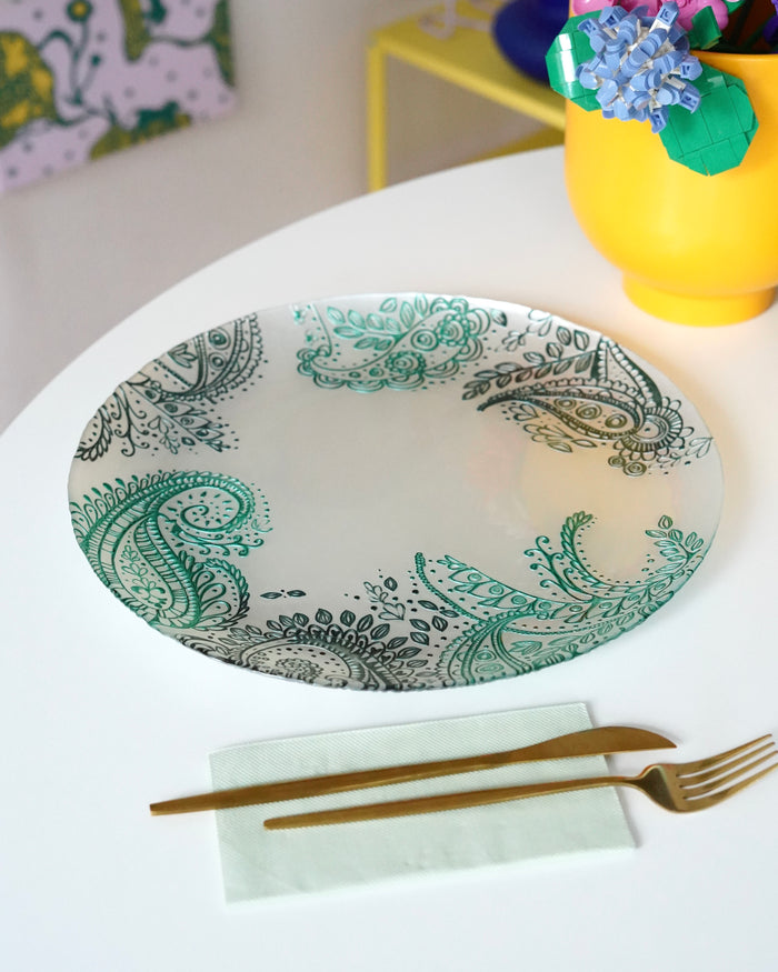 yeşil detaylı supla 33 cm 4 kişilik