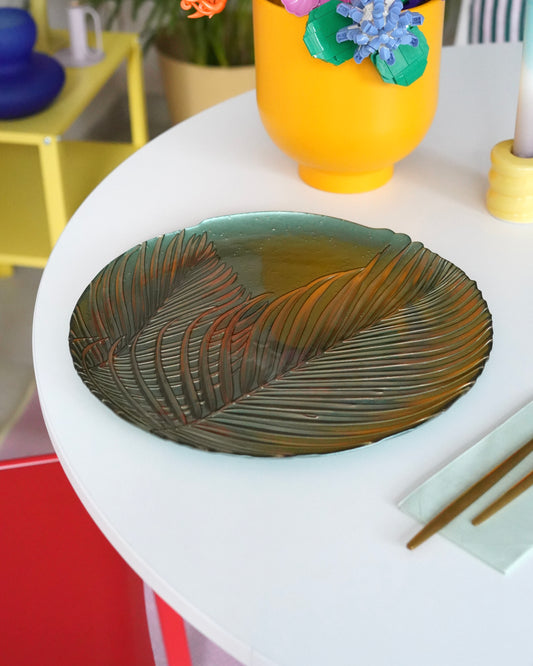 Yeşil yaprak detaylı supla 33 cm 6 kişilik