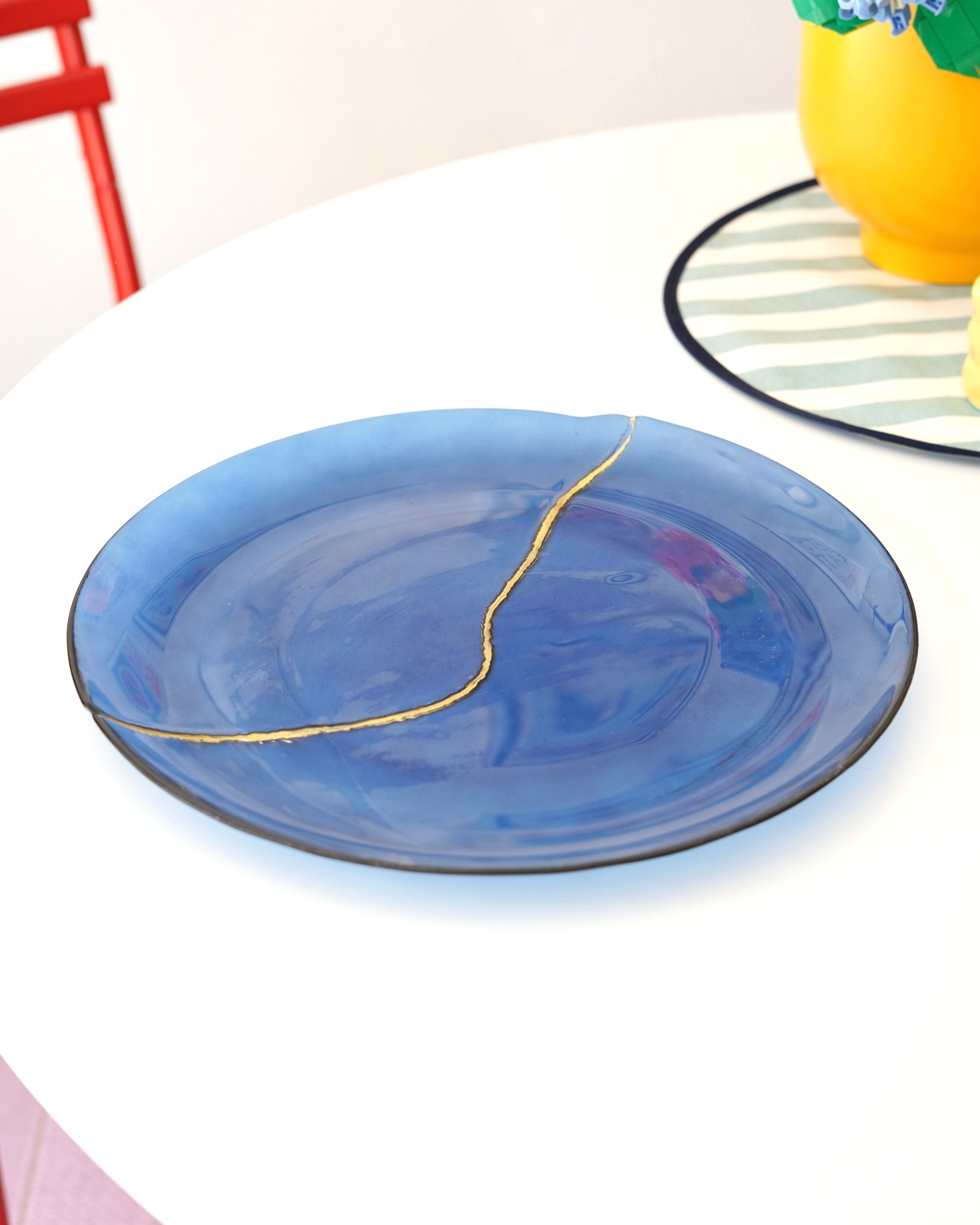 mavi gold detaylı 33 cm tabak