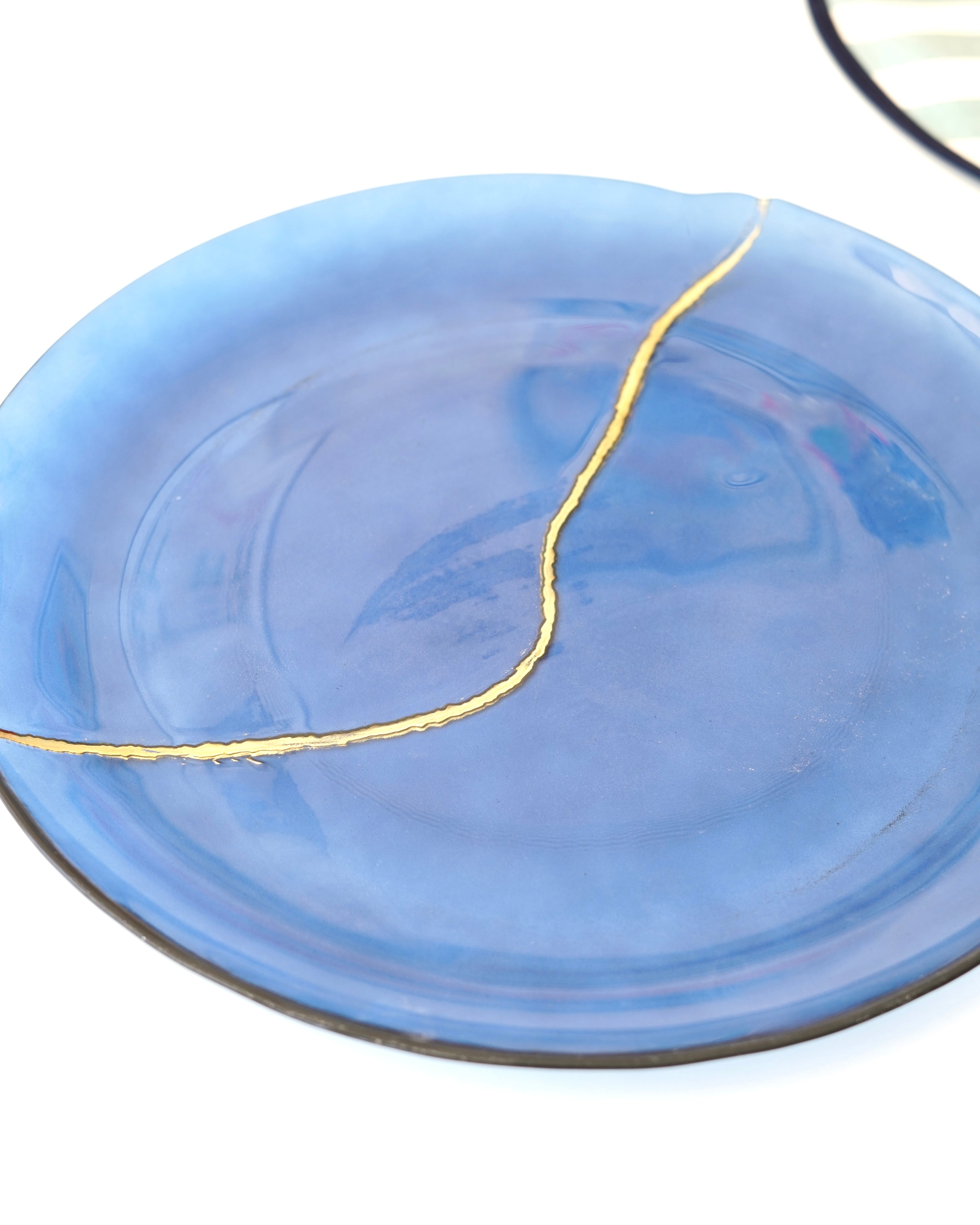mavi gold detaylı 33 cm tabak
