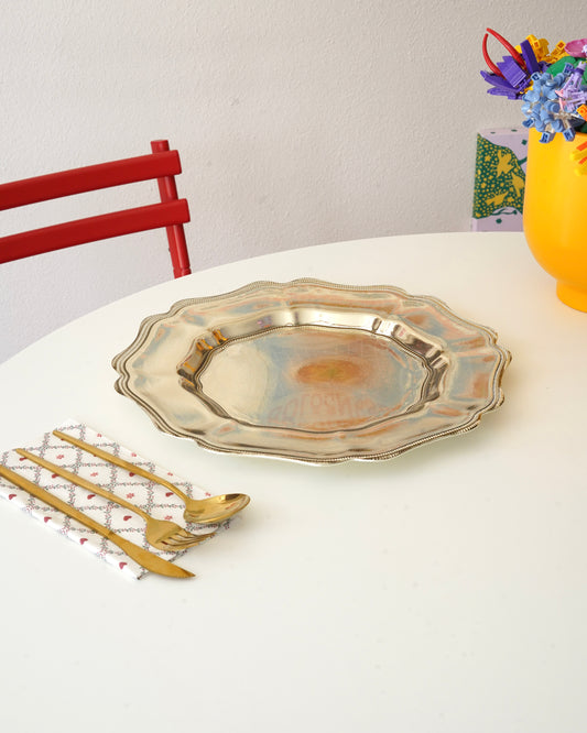 sarı çiçek şeklinde 33 cm tabak 3 adet