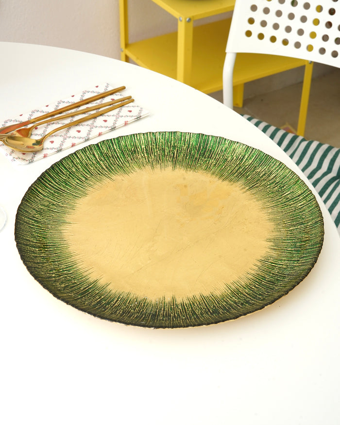 yeşil-gold 33 cm tabak 4 adet