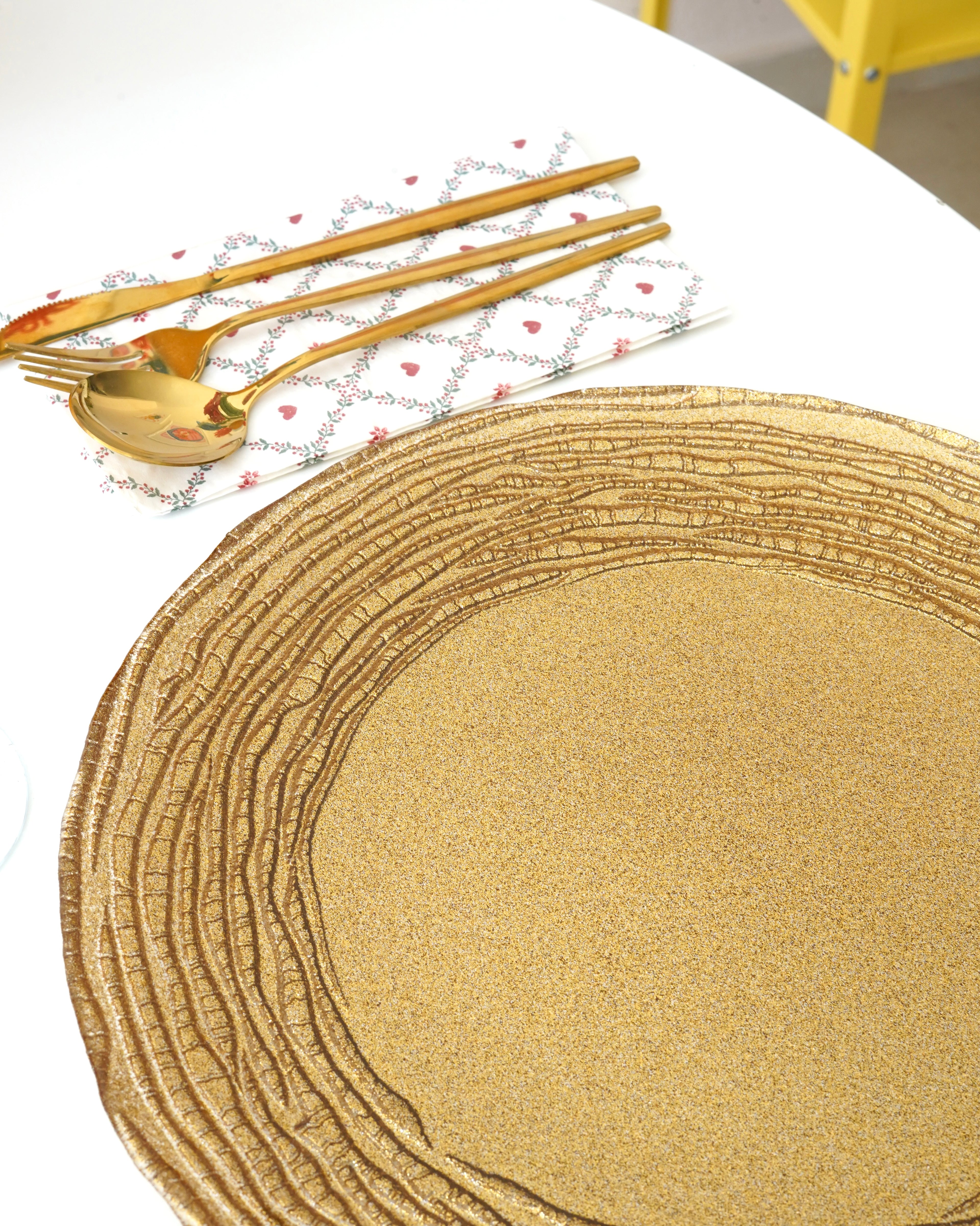 kabartma detaylı gold 33 cm tabak 4 adet