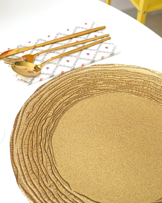 kabartma detaylı gold 33 cm tabak 4 adet