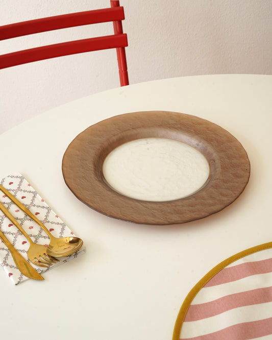 bakır ortası şeffaf 28 cm tabak 5 kişilik
